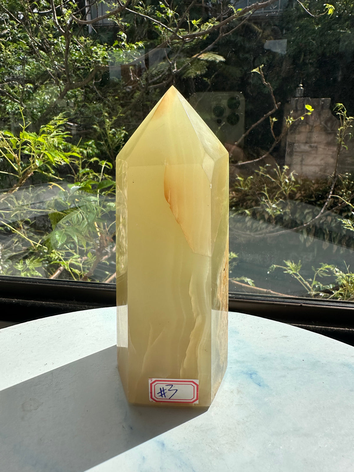 Afghanistan Pistachio Jade Tower with Soft Green Banding | 906g 15.1cm Exact Piece #3
