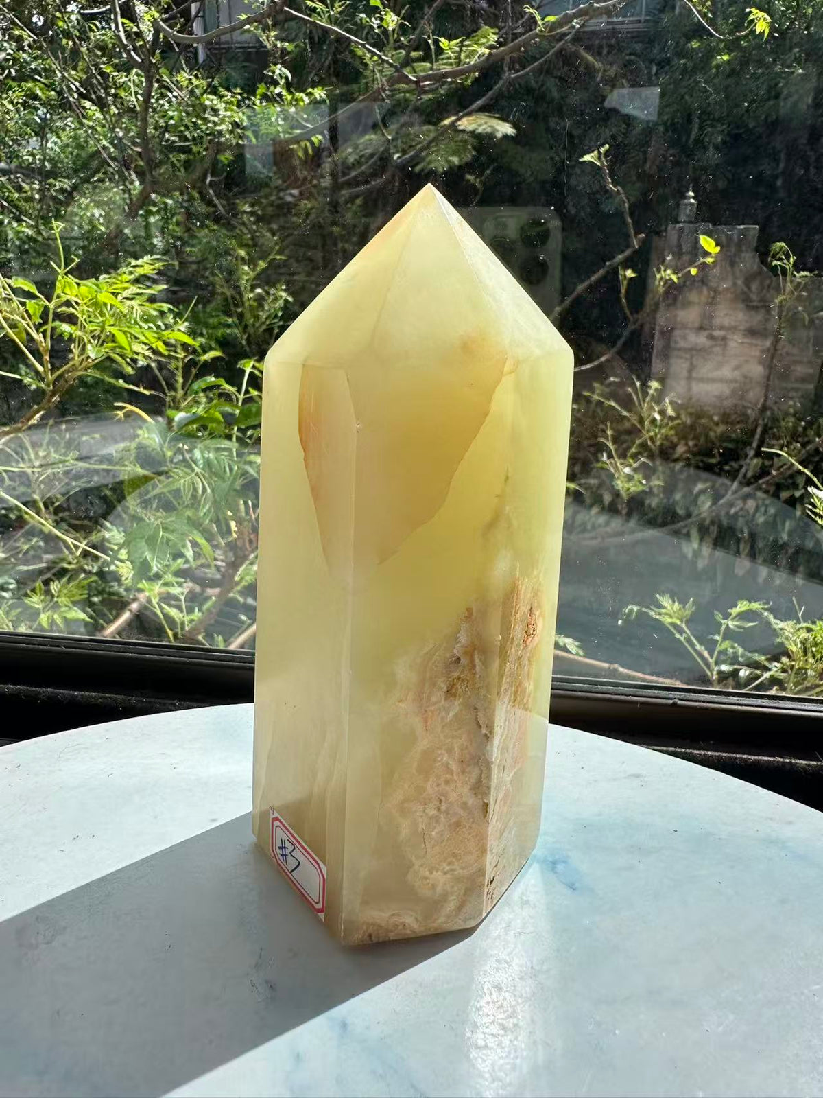 Afghanistan Pistachio Jade Tower with Soft Green Banding | 906g 15.1cm Exact Piece #3