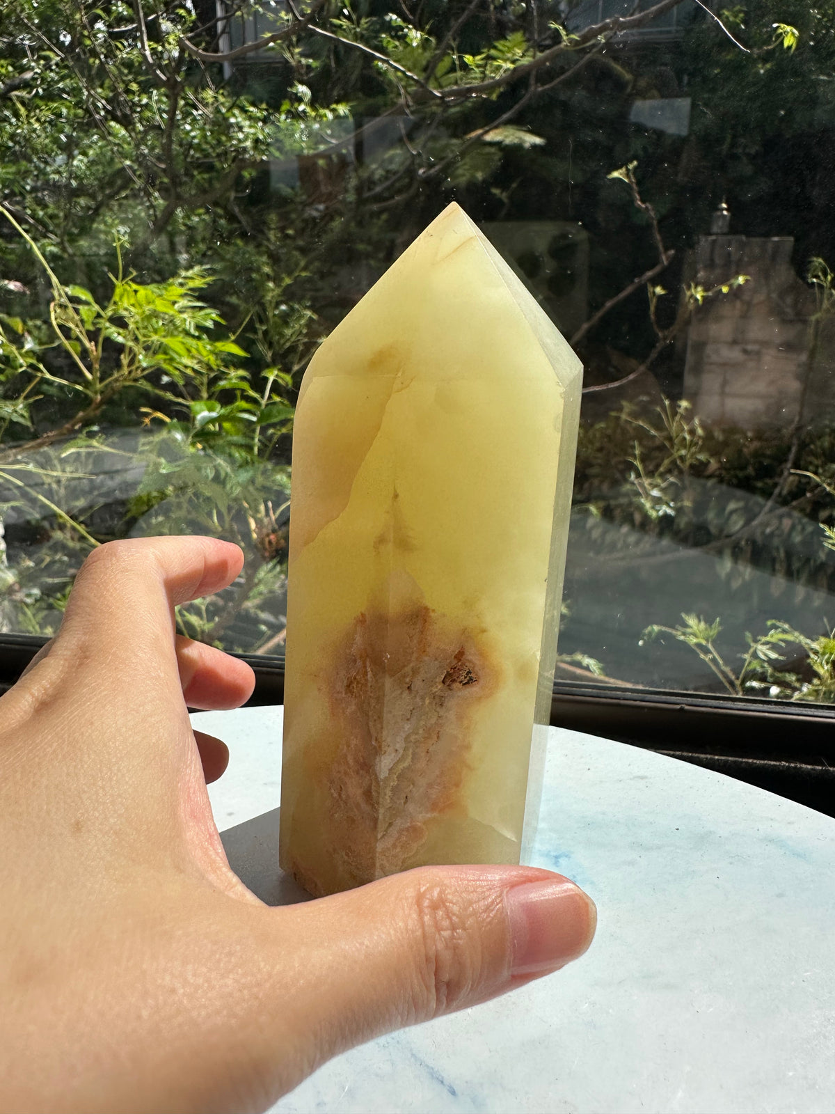 Afghanistan Pistachio Jade Tower with Soft Green Banding | 906g 15.1cm Exact Piece #3