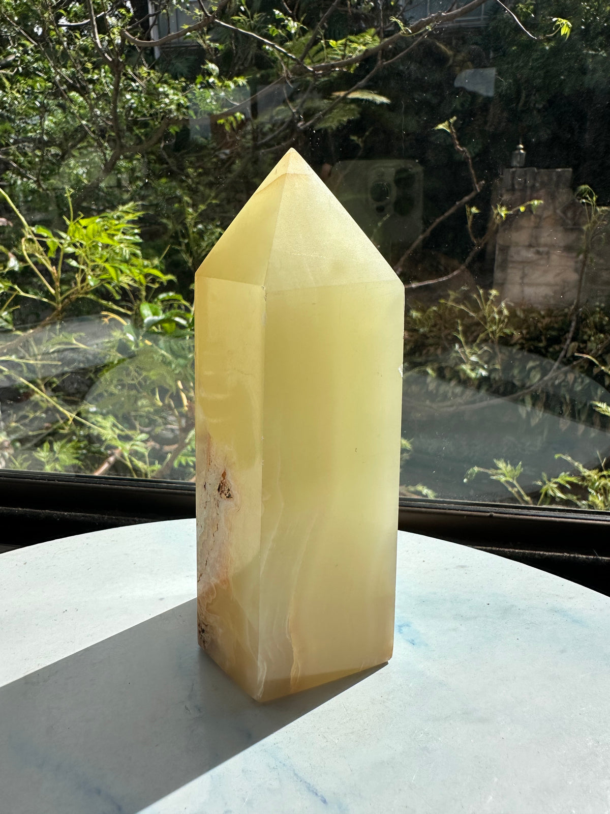 Afghanistan Pistachio Jade Tower with Soft Green Banding | 906g 15.1cm Exact Piece #3