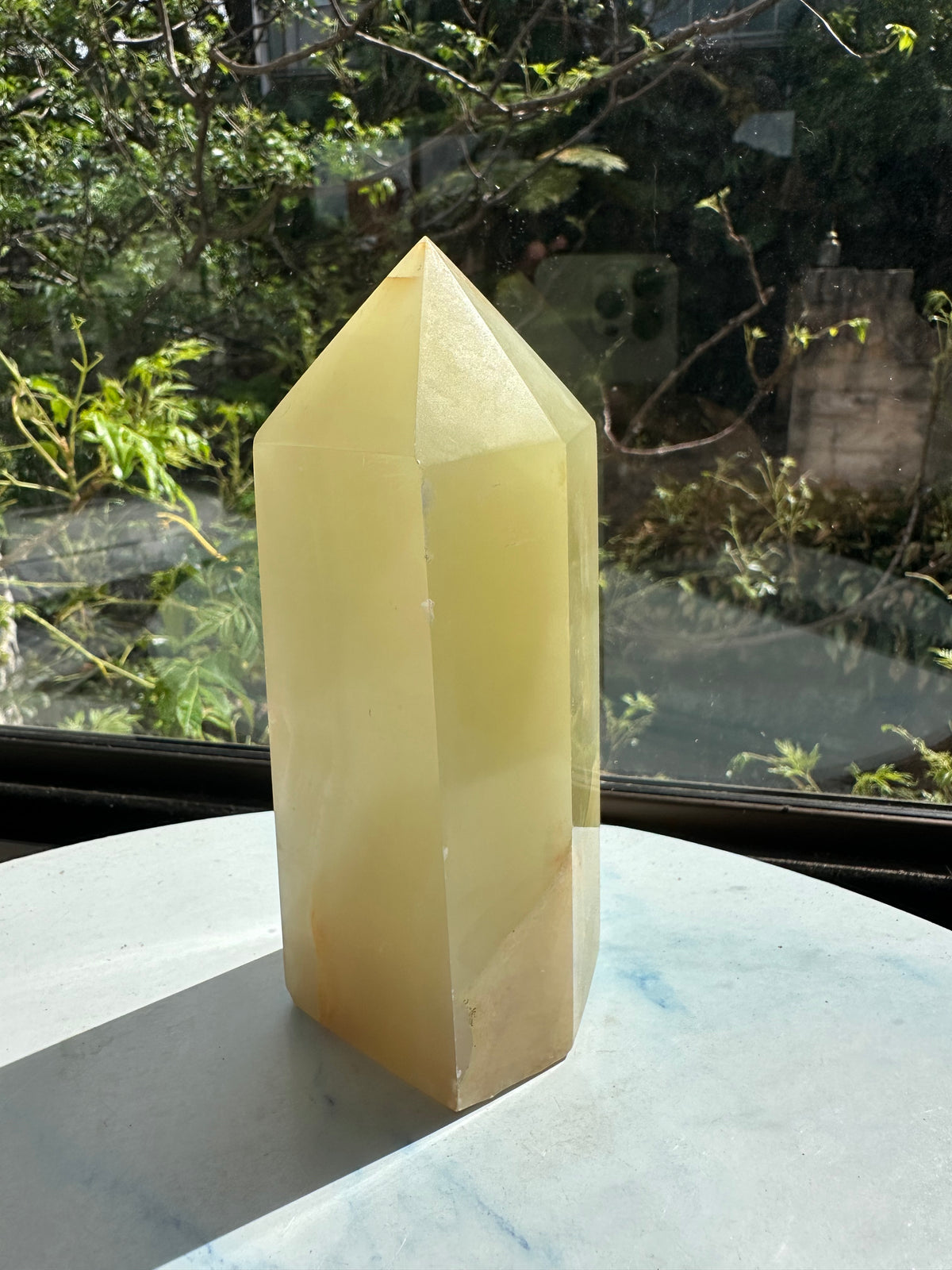 Afghanistan Pistachio Jade Tower with Soft Green Banding | 906g 15.1cm Exact Piece #3
