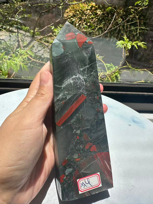 Large African Bloodstone Tower | Natural Dragon Bloodstone Obelisk #4