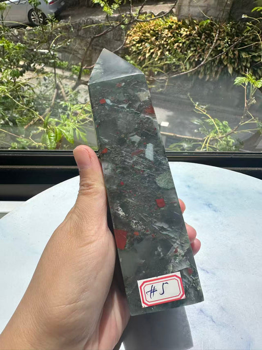 Large African Bloodstone Tower | Natural Dragon Bloodstone Obelisk #5