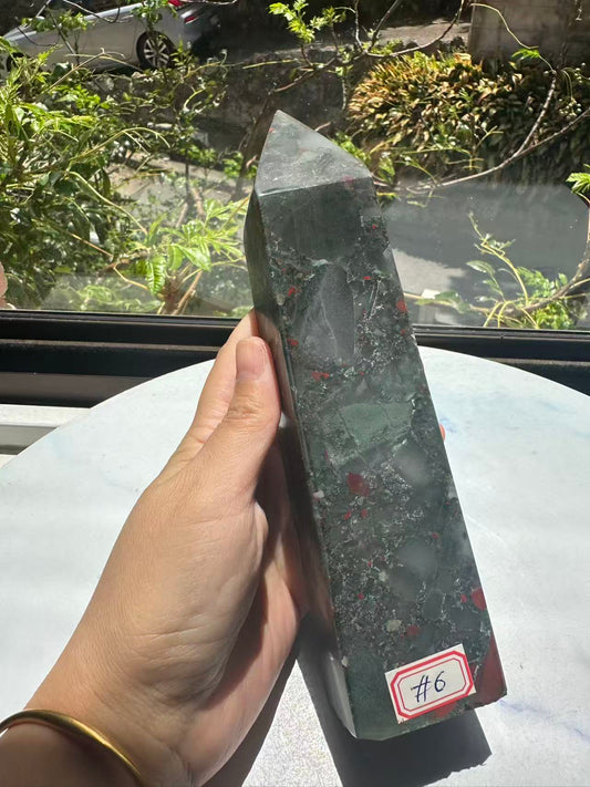 Large African Bloodstone Tower | Natural Dragon Bloodstone Obelisk #6