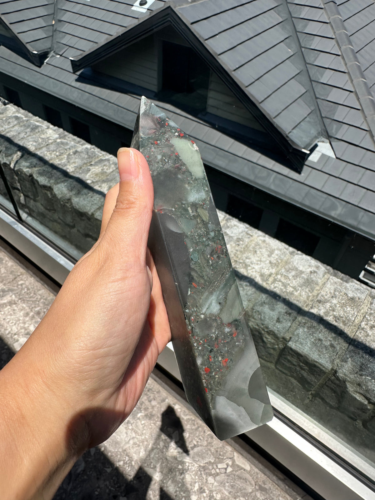 African Bloodstone Tower with Red-Brown Markings | 493g 17cm Exact Piece #1