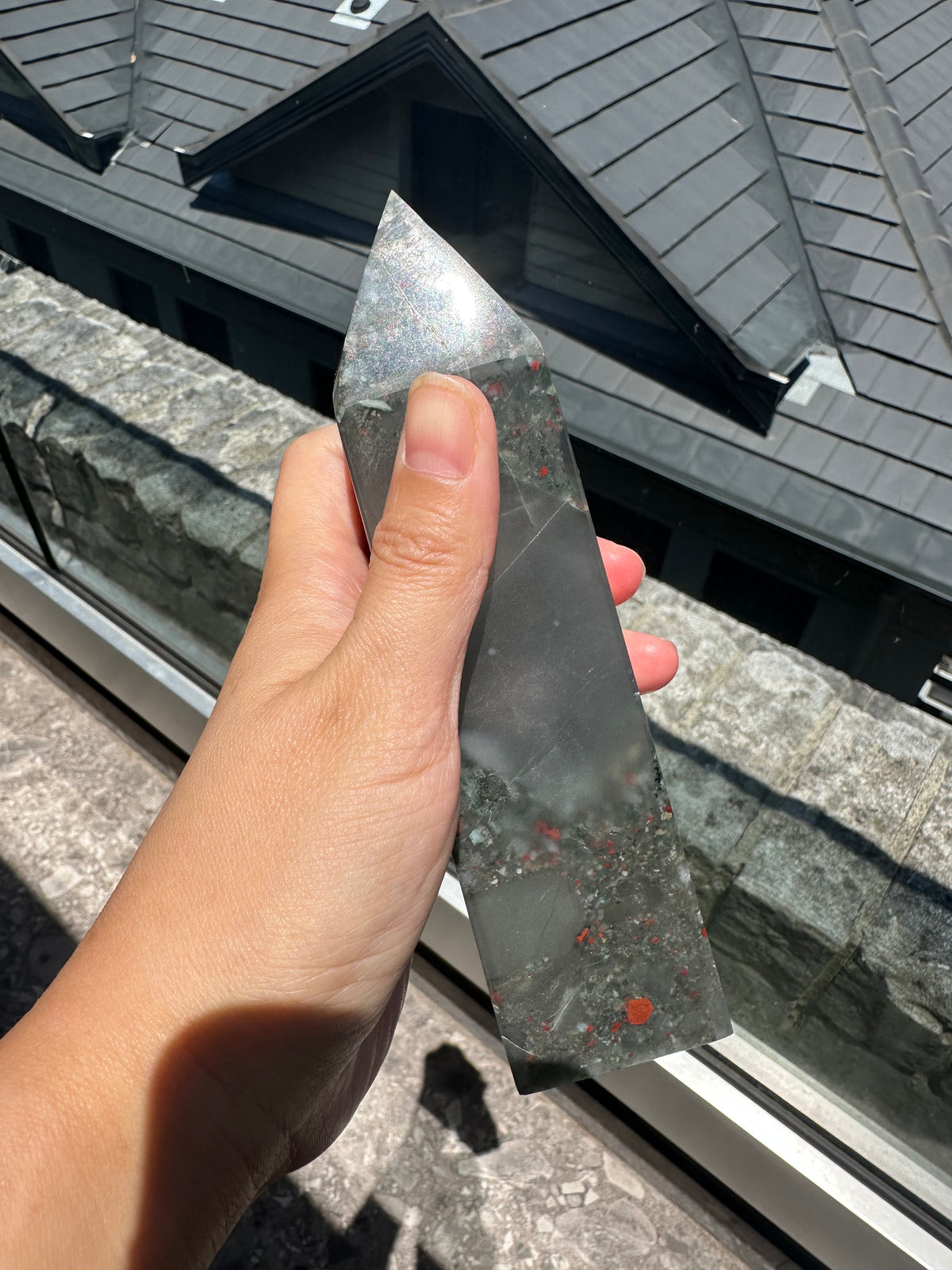 African Bloodstone Tower with Red-Brown Markings | 493g 17cm Exact Piece #1