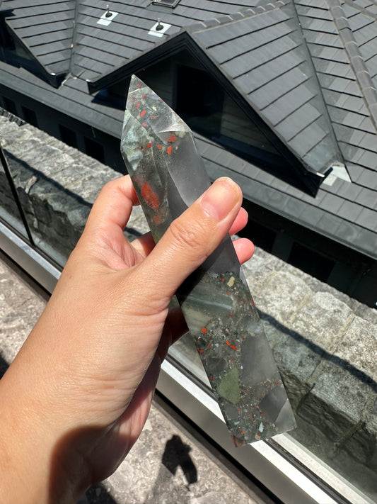 Large African Bloodstone Tower | Natural Dragon Bloodstone Obelisk #1