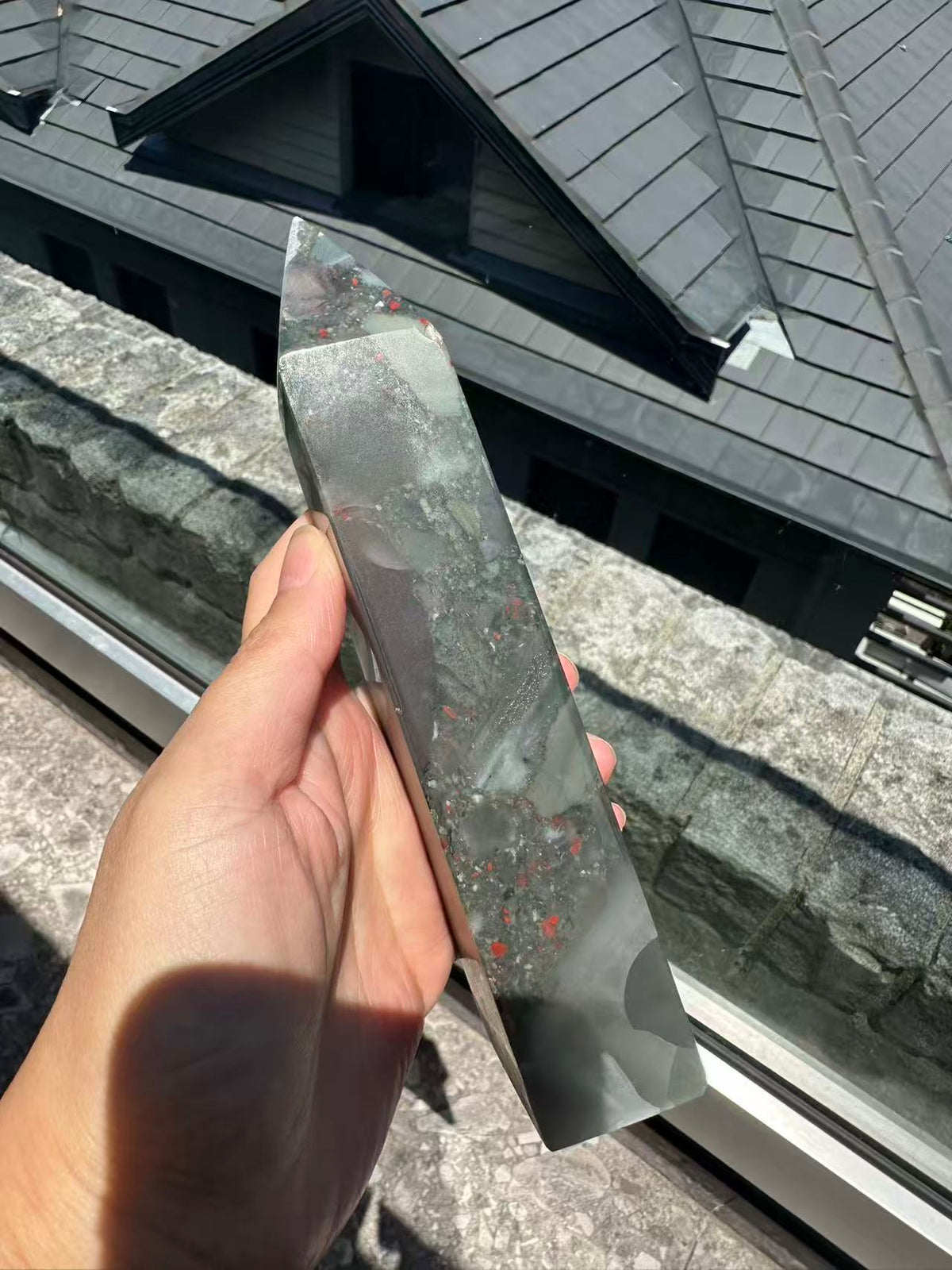 African Bloodstone Tower with Red-Brown Markings | 493g 17cm Exact Piece #1