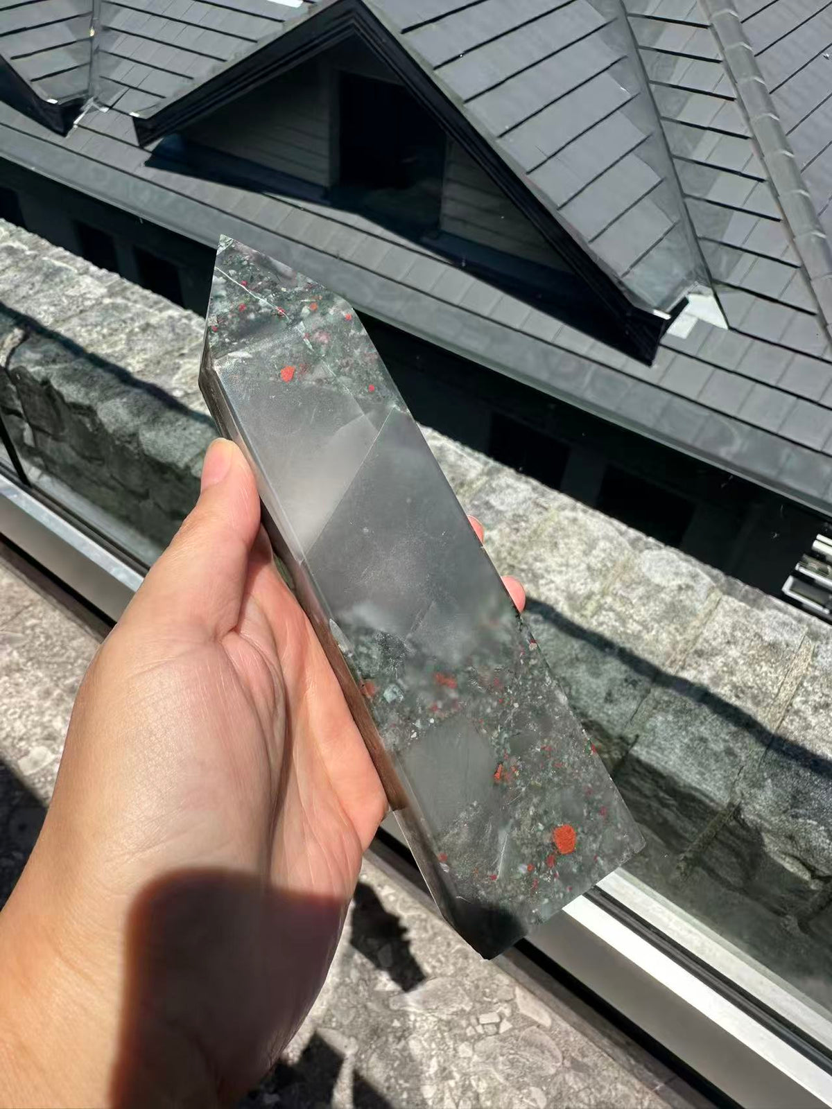 African Bloodstone Tower with Red-Brown Markings | 493g 17cm Exact Piece #1