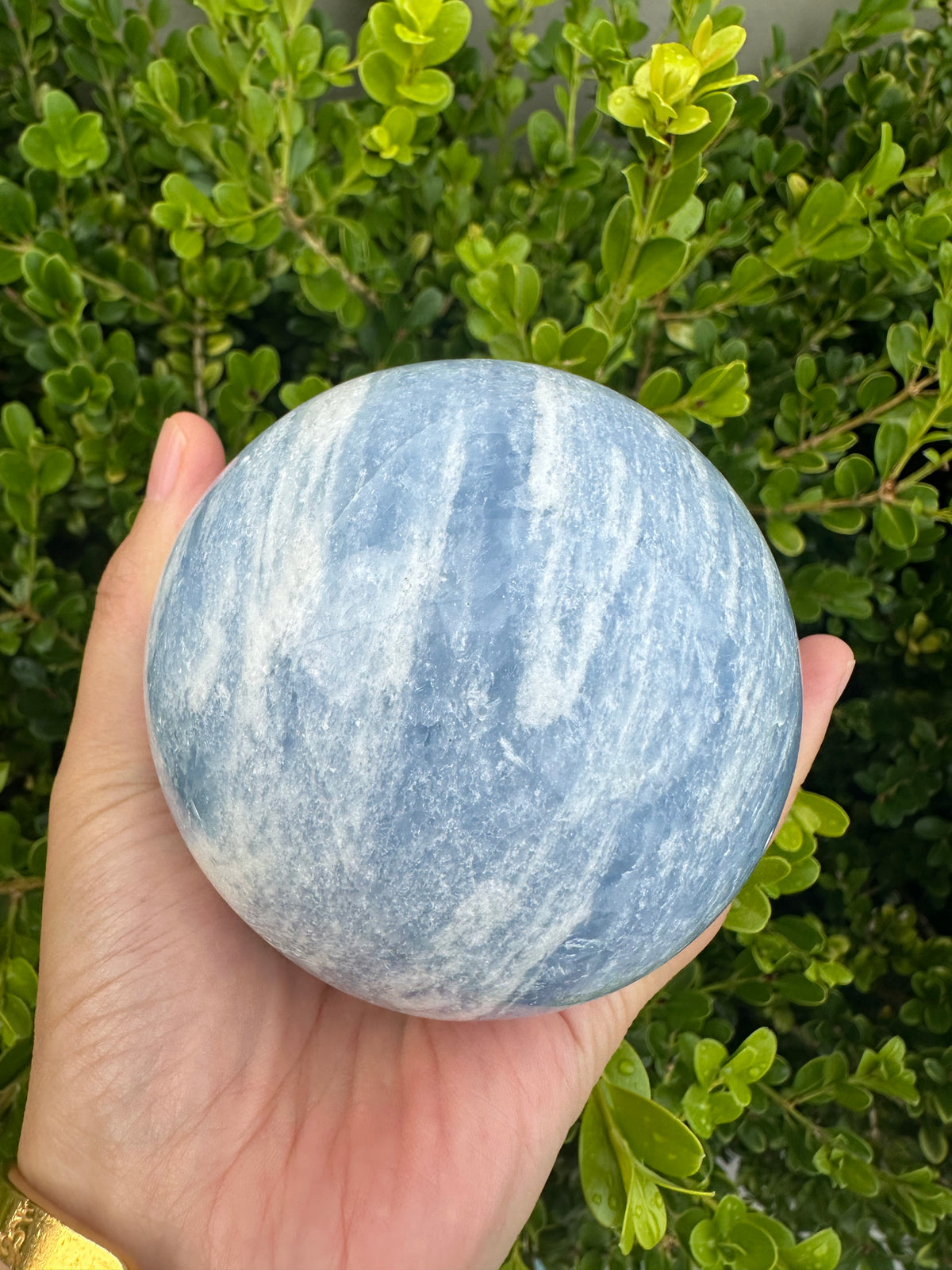 Blue Calcite Sphere with Cloudy Blue Pattern | 848g 8.3cm Exact Piece #5