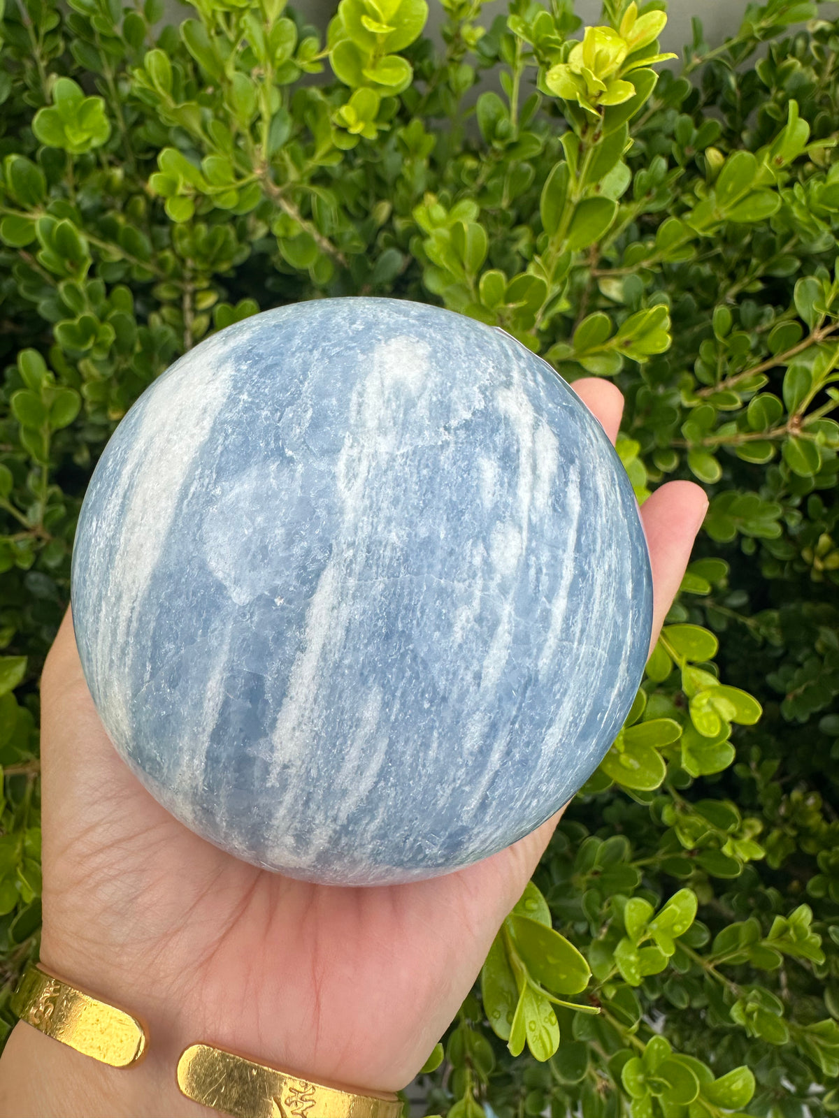 Blue Calcite Sphere with Cloudy Blue Pattern | 848g 8.3cm Exact Piece #5