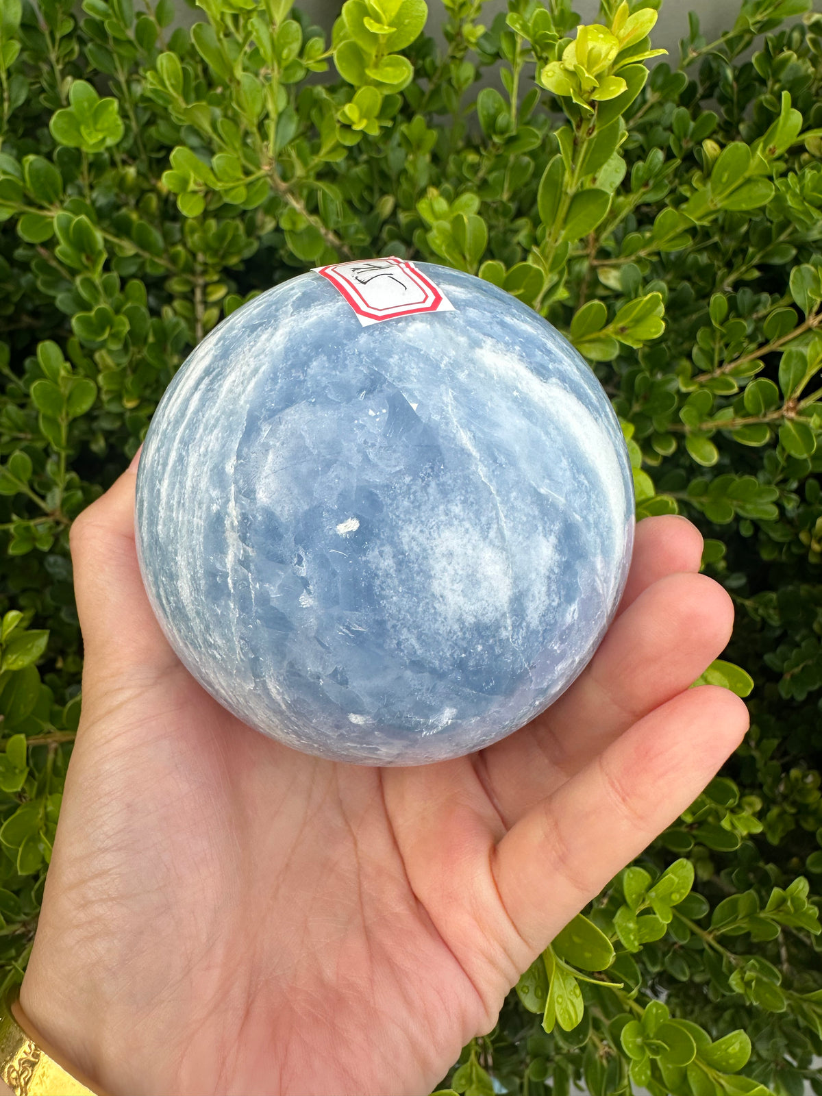 Blue Calcite Sphere with Cloudy Blue Pattern | 848g 8.3cm Exact Piece #5