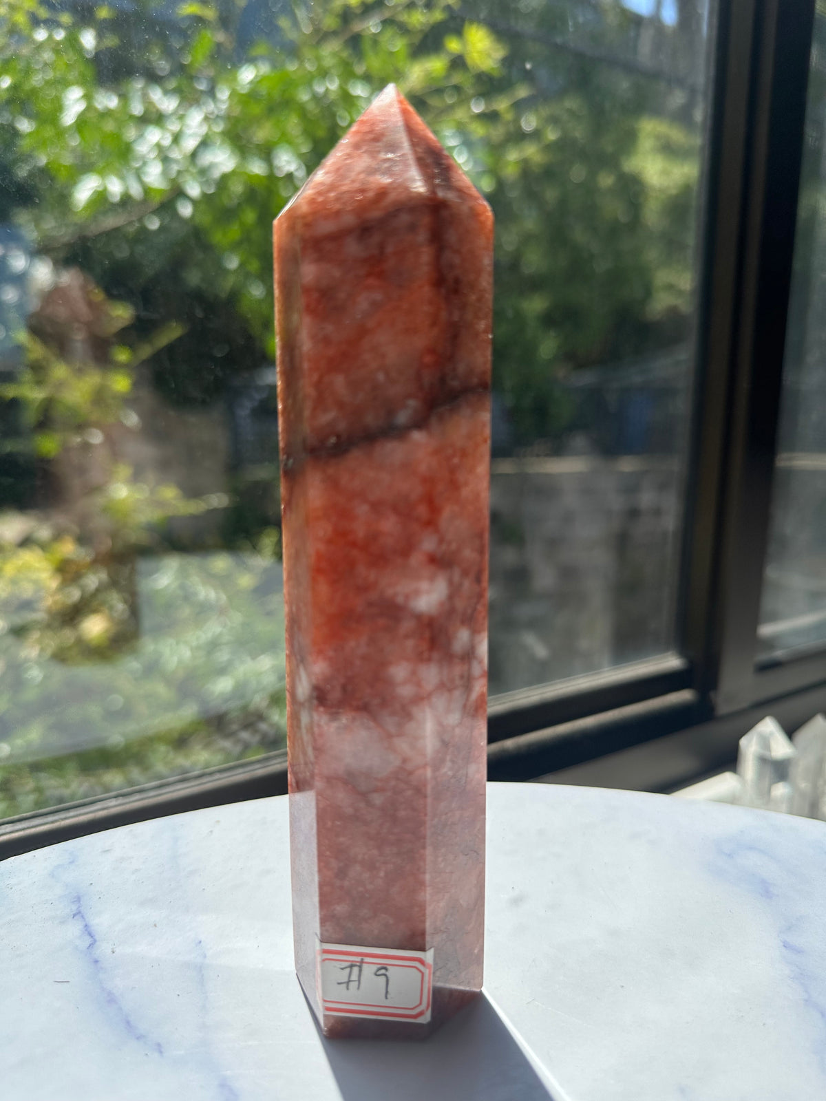 Fire Quartz Tower with Red Hematite Inclusions | 352g 16cm Exact Piece #9