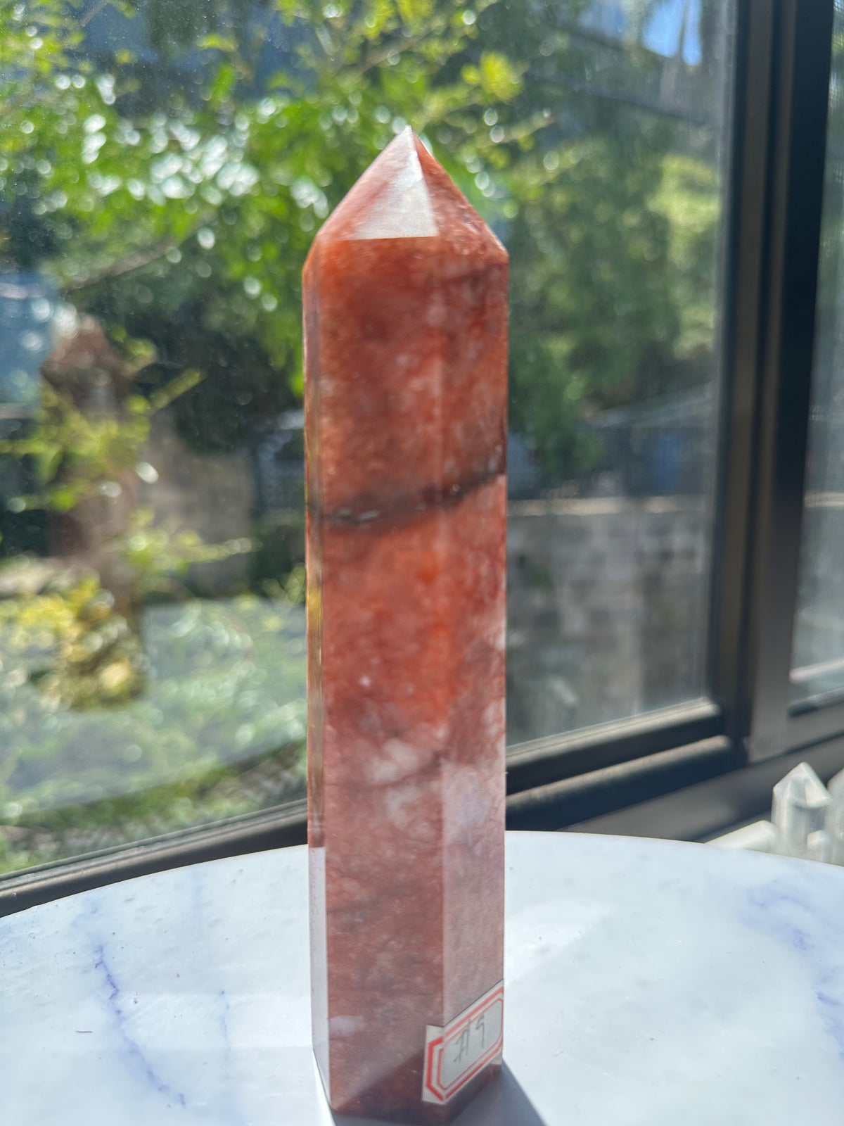 Fire Quartz Tower with Red Hematite Inclusions | 352g 16cm Exact Piece #9