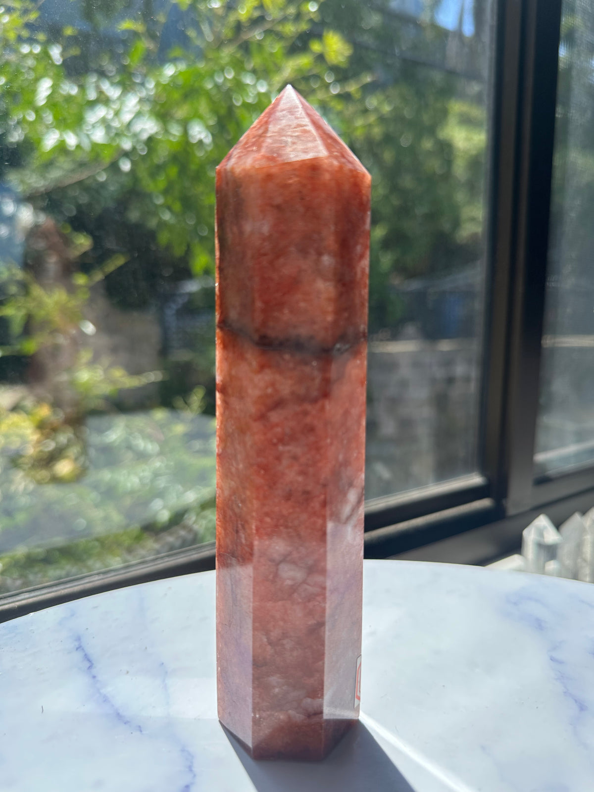 Fire Quartz Tower with Red Hematite Inclusions | 352g 16cm Exact Piece #9