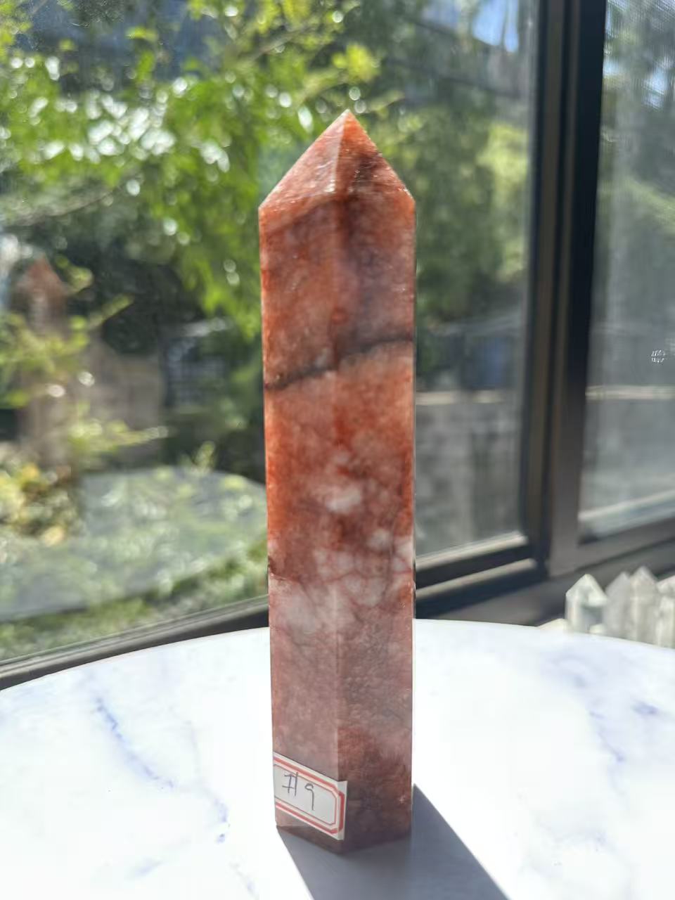 Fire Quartz Tower with Red Hematite Inclusions | 352g 16cm Exact Piece #9
