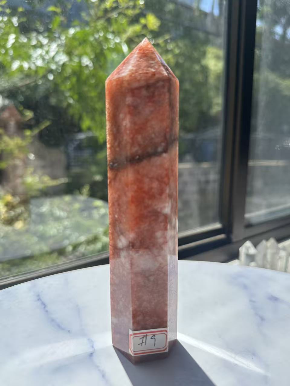 Fire Quartz Tower with Red Hematite Inclusions | 352g 16cm Exact Piece #9