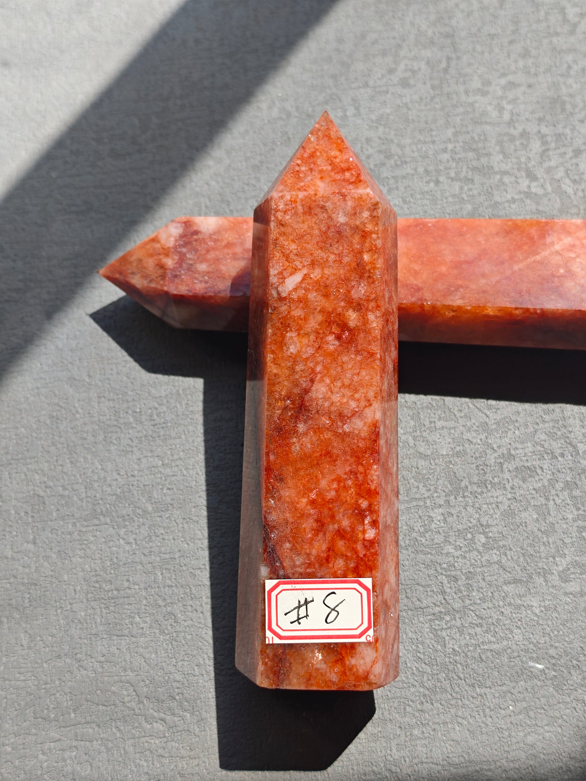 Fire Quartz Tower with Red Hematite Inclusions | 308g 13.7cm Exact Piece #8