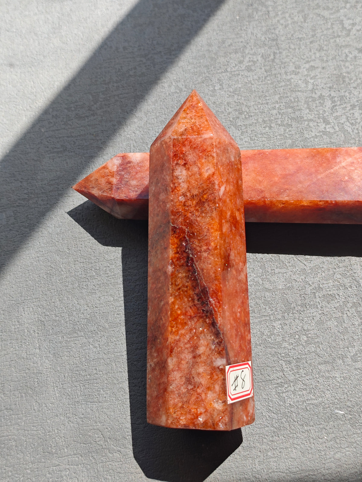 Fire Quartz Tower with Red Hematite Inclusions | 308g 13.7cm Exact Piece #8