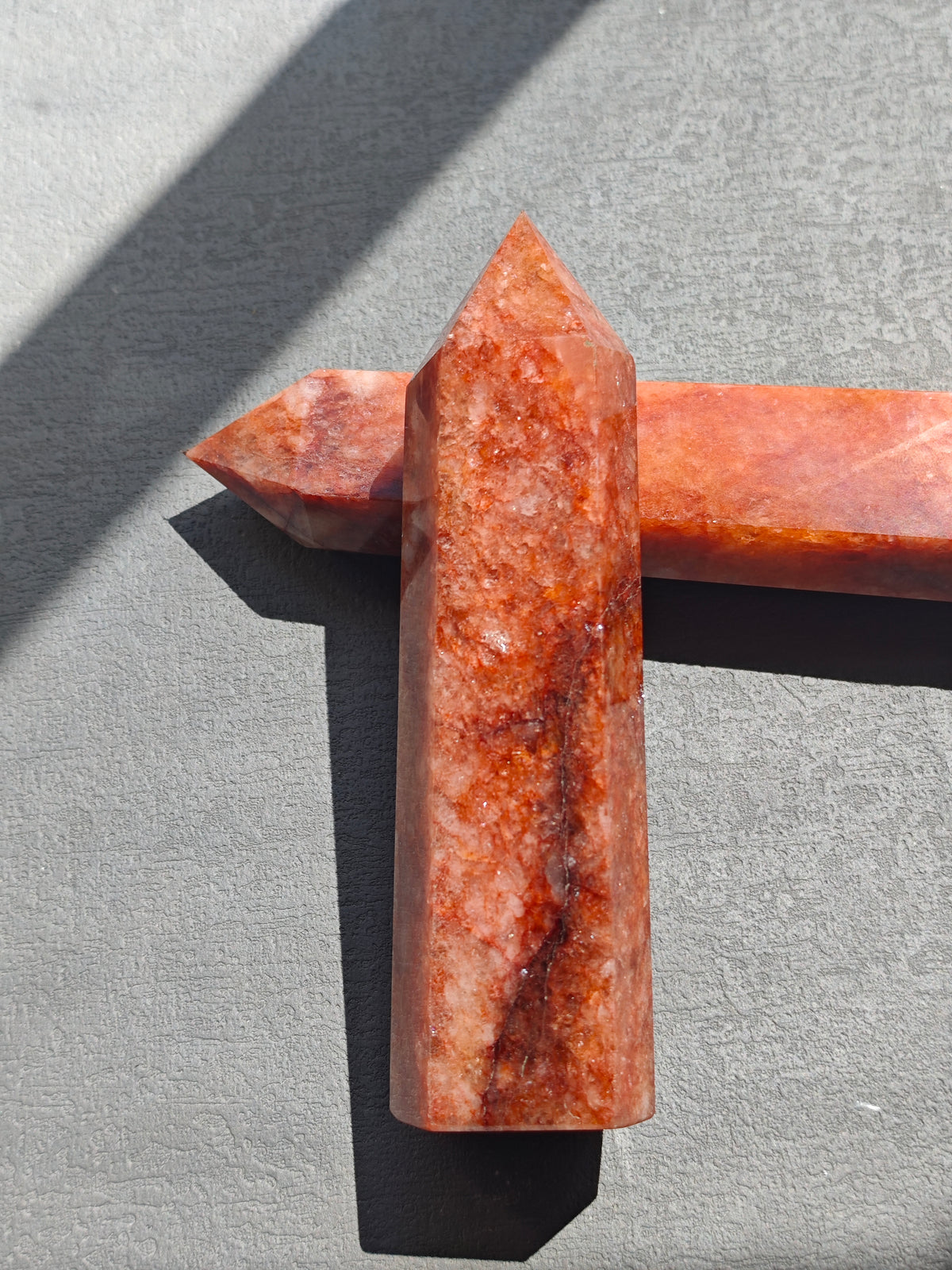 Fire Quartz Tower with Red Hematite Inclusions | 308g 13.7cm Exact Piece #8