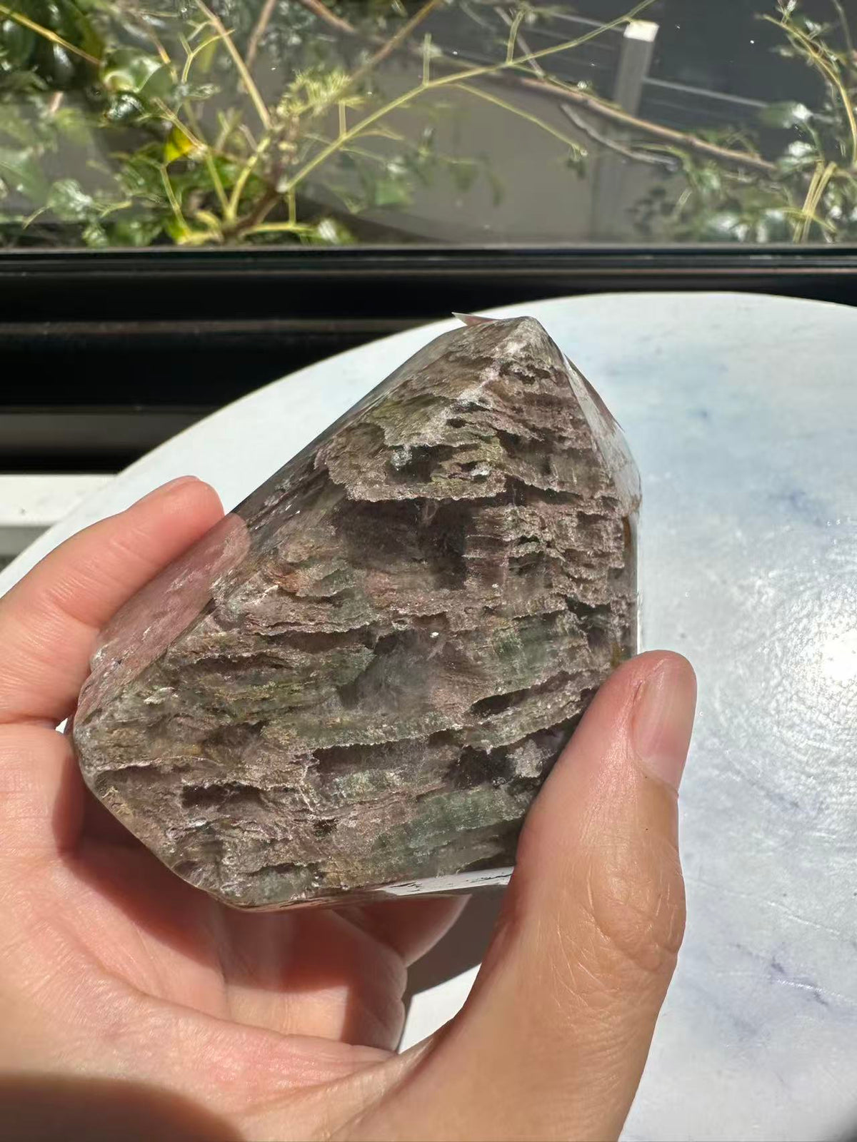 Garden Quartz (Lodolite) Freeform – 314g #1 — exact crystal, view 26 of 28