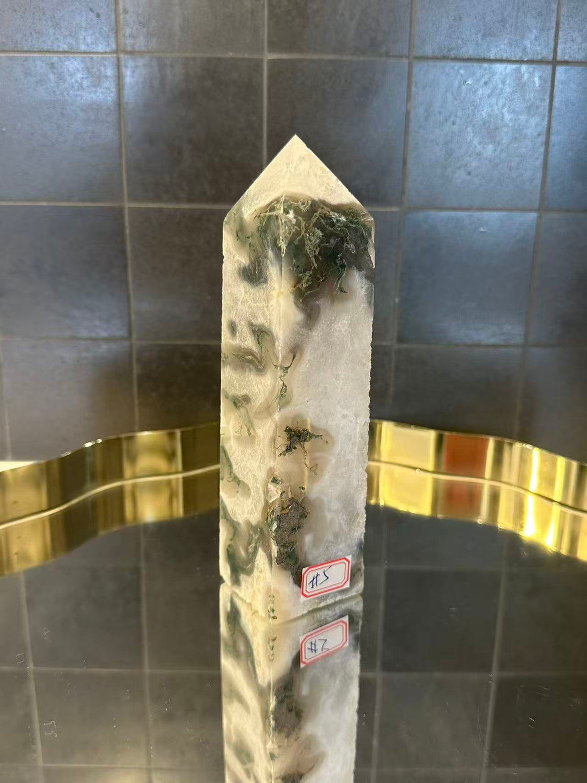 Landscape Moss Agate Tower with Scenic Dendrites | 733g 16.5cm Exact Piece #5