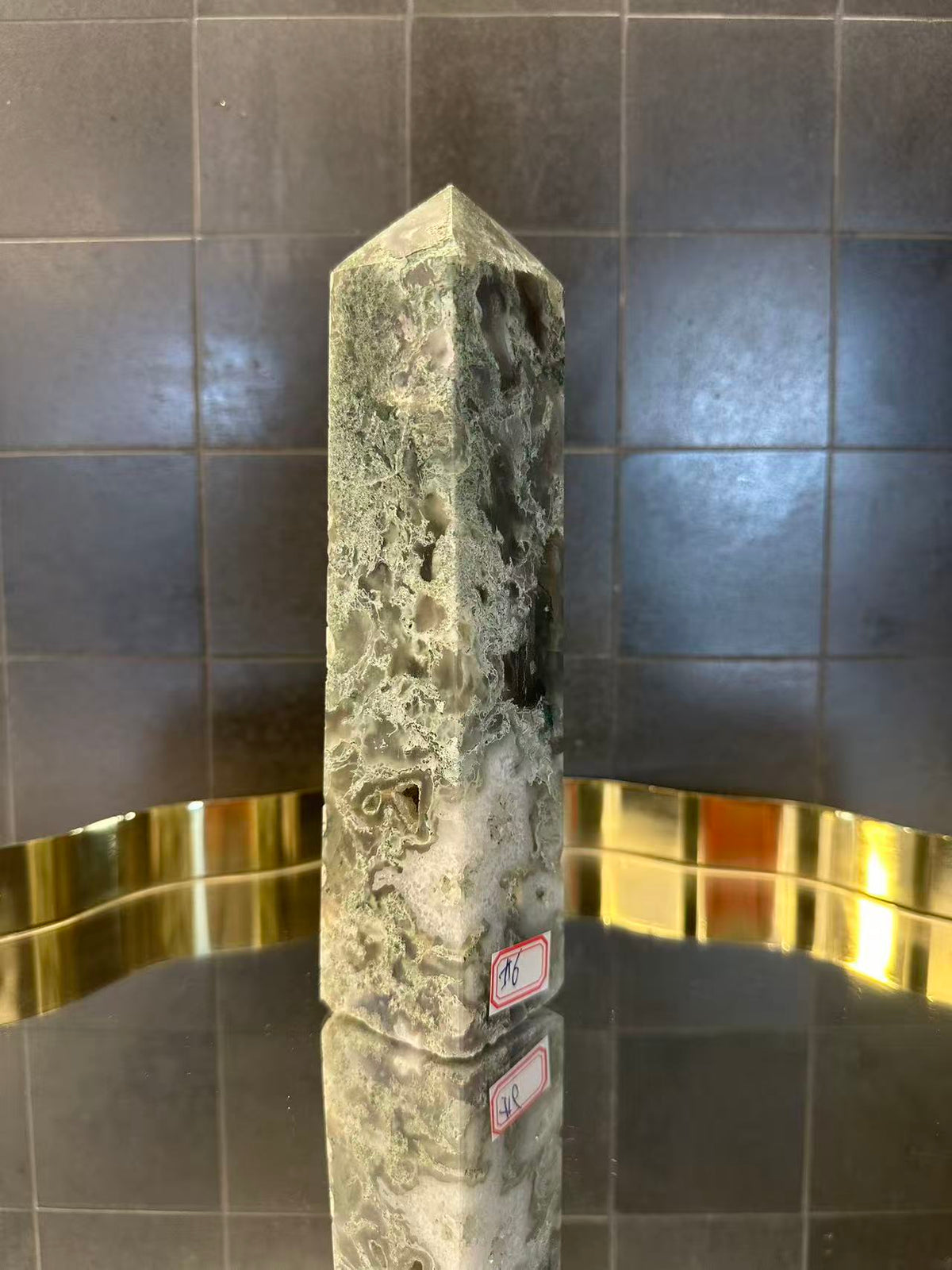 Landscape Moss Agate Tower with Scenic Dendrites | 747g 19cm Exact Piece #6