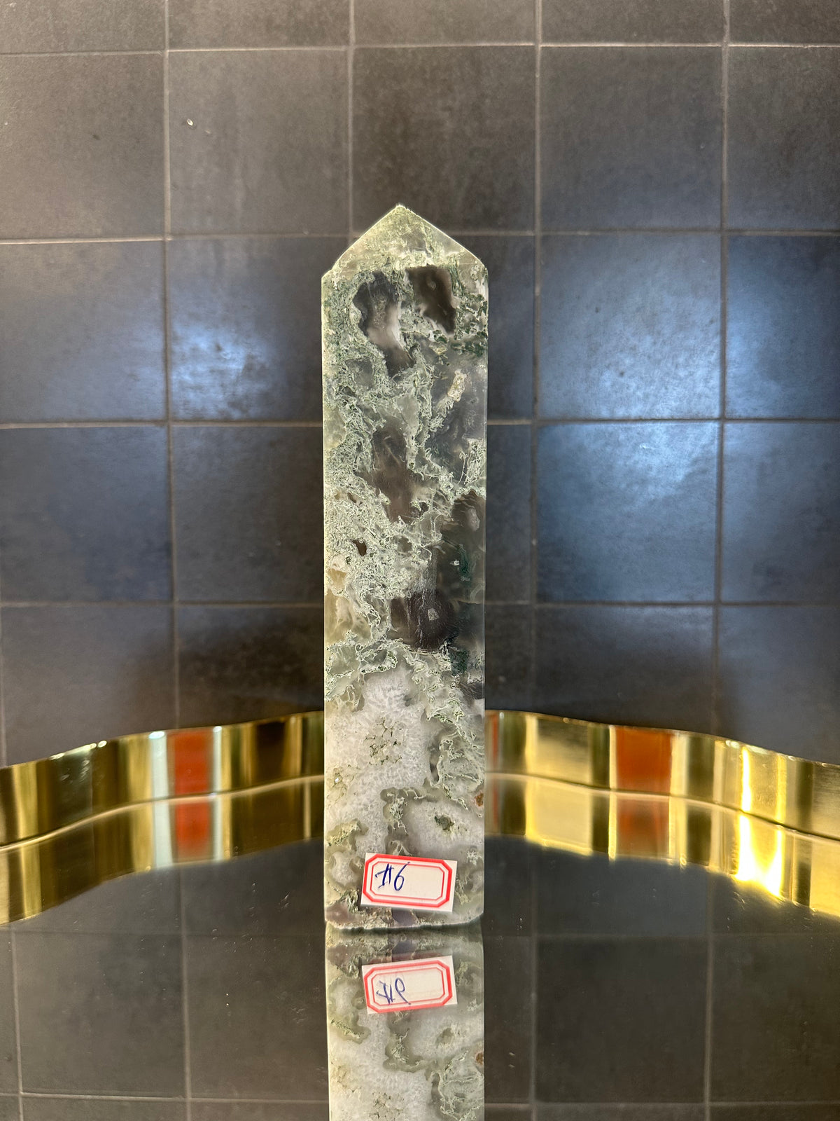 Landscape Moss Agate Tower with Scenic Dendrites | 747g 19cm Exact Piece #6