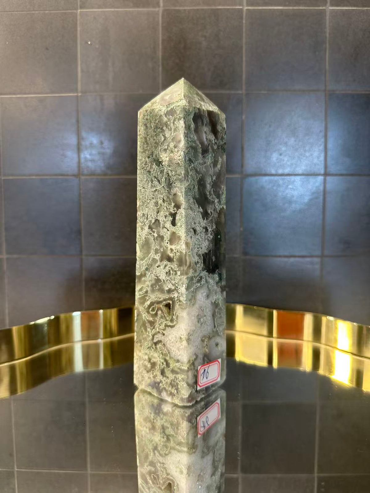 Landscape Moss Agate Tower with Scenic Dendrites | 747g 19cm Exact Piece #6