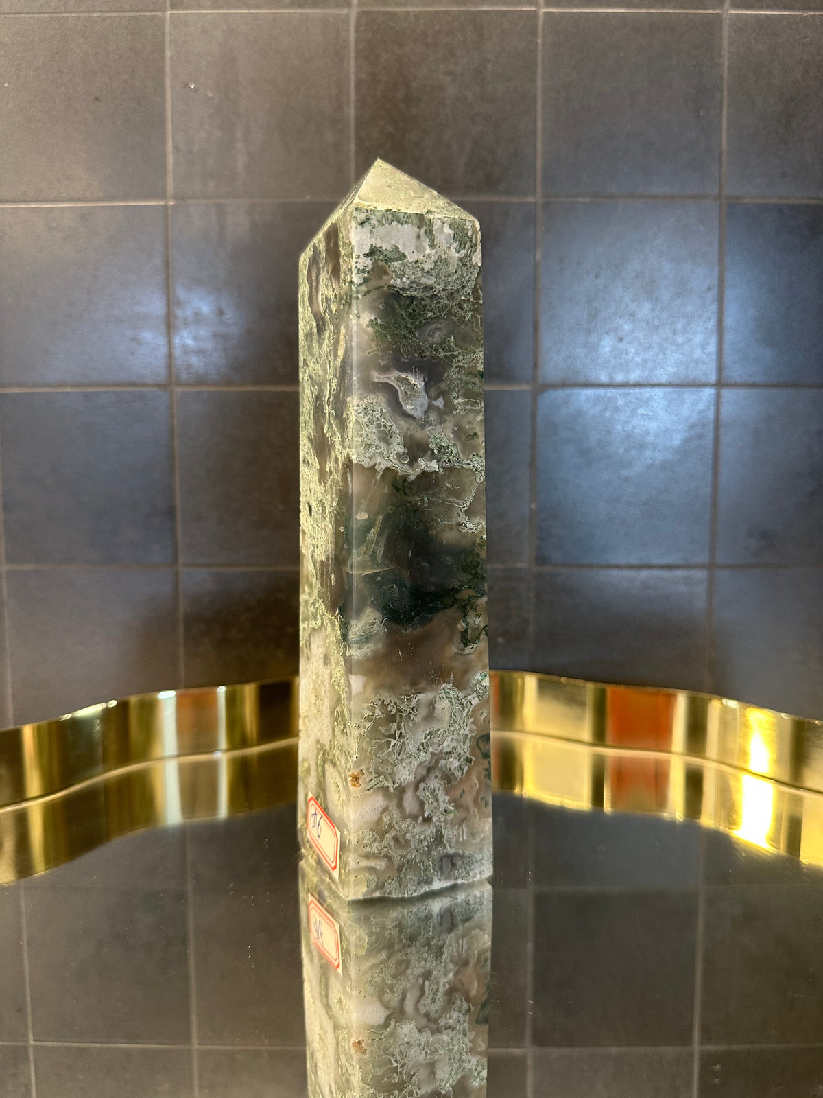 Landscape Moss Agate Tower with Scenic Dendrites | 747g 19cm Exact Piece #6