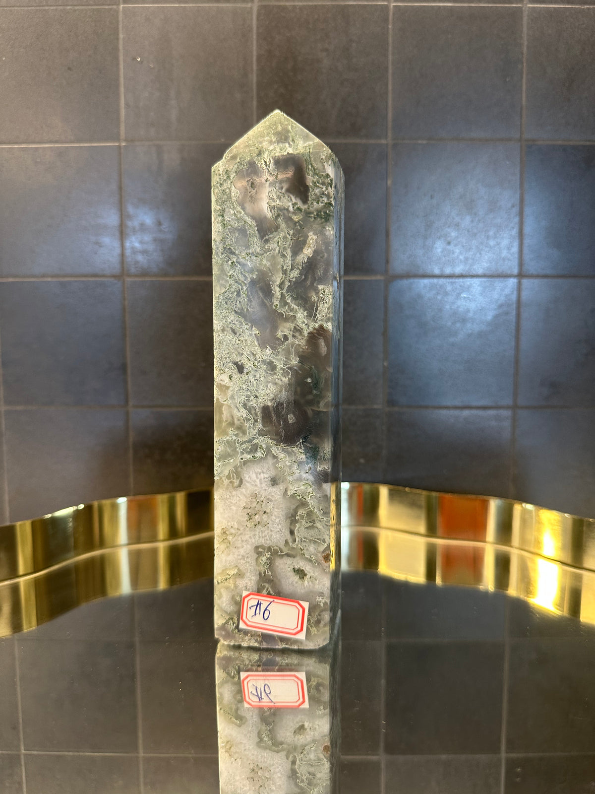 Landscape Moss Agate Tower with Scenic Dendrites | 747g 19cm Exact Piece #6