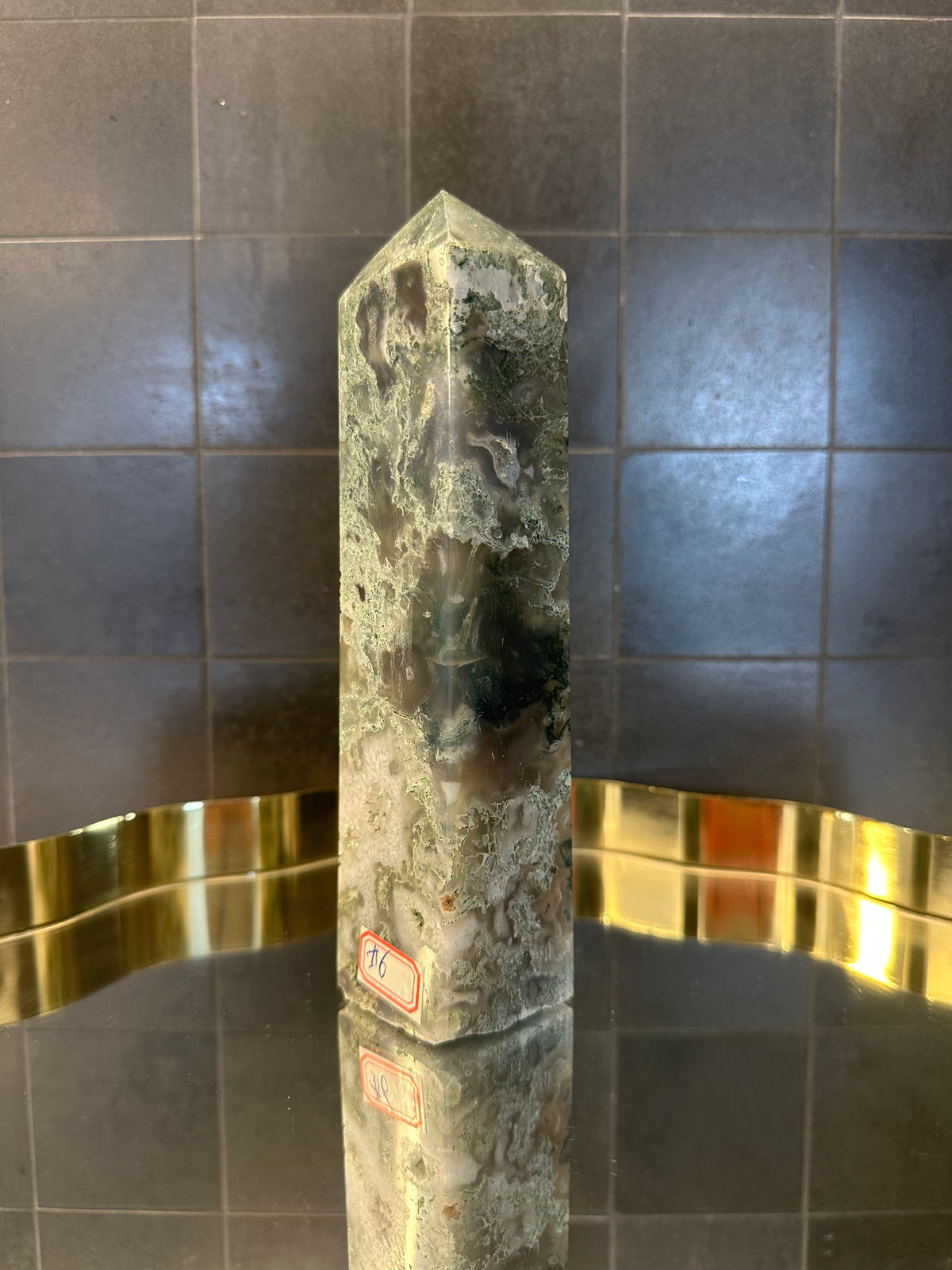 Landscape Moss Agate Tower with Scenic Dendrites | 747g 19cm Exact Piece #6