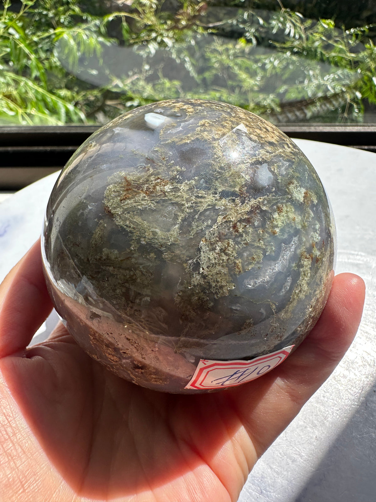 Moss Agate Sphere with Scenic Dendrites | 806g 7.8cm Exact Piece #9