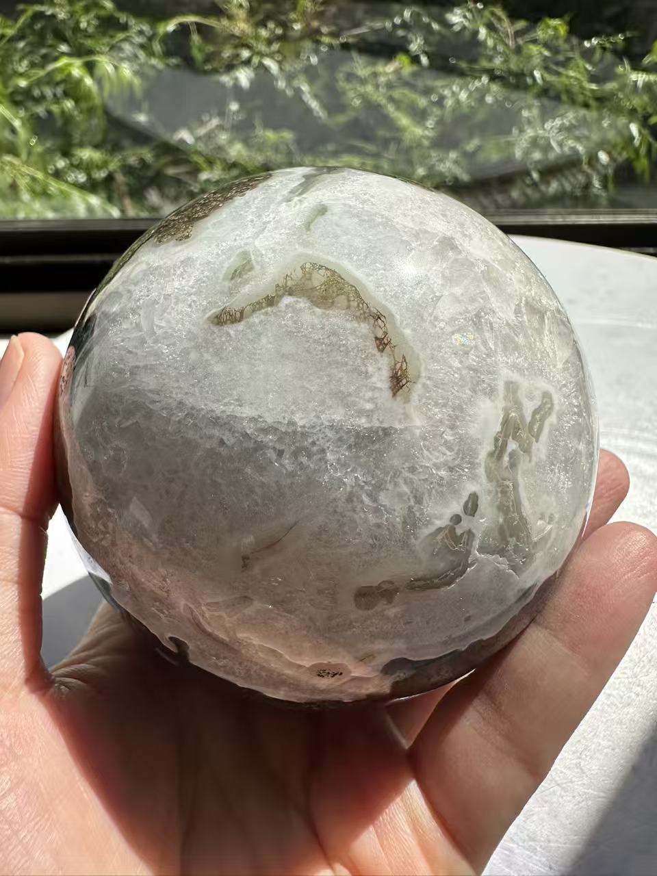 Moss Agate Sphere with Scenic Dendrites | 806g 7.8cm Exact Piece #9