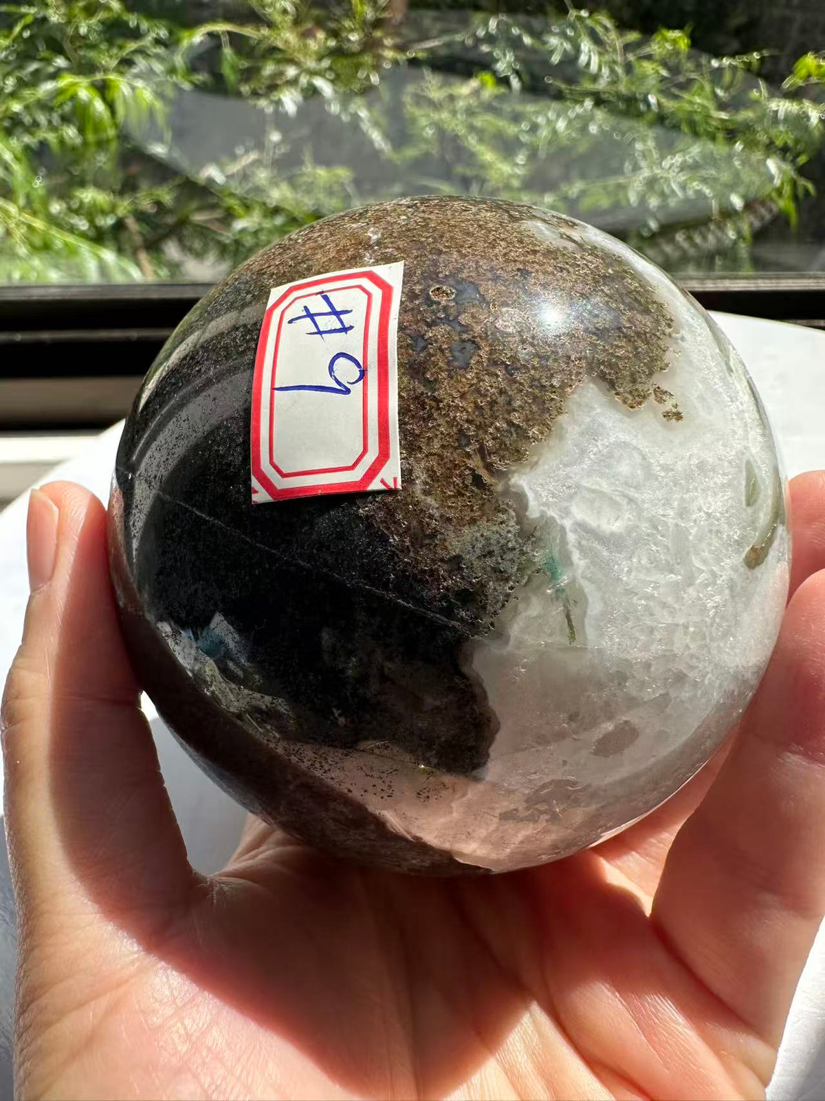 Moss Agate Sphere with Scenic Dendrites | 806g 7.8cm Exact Piece #9