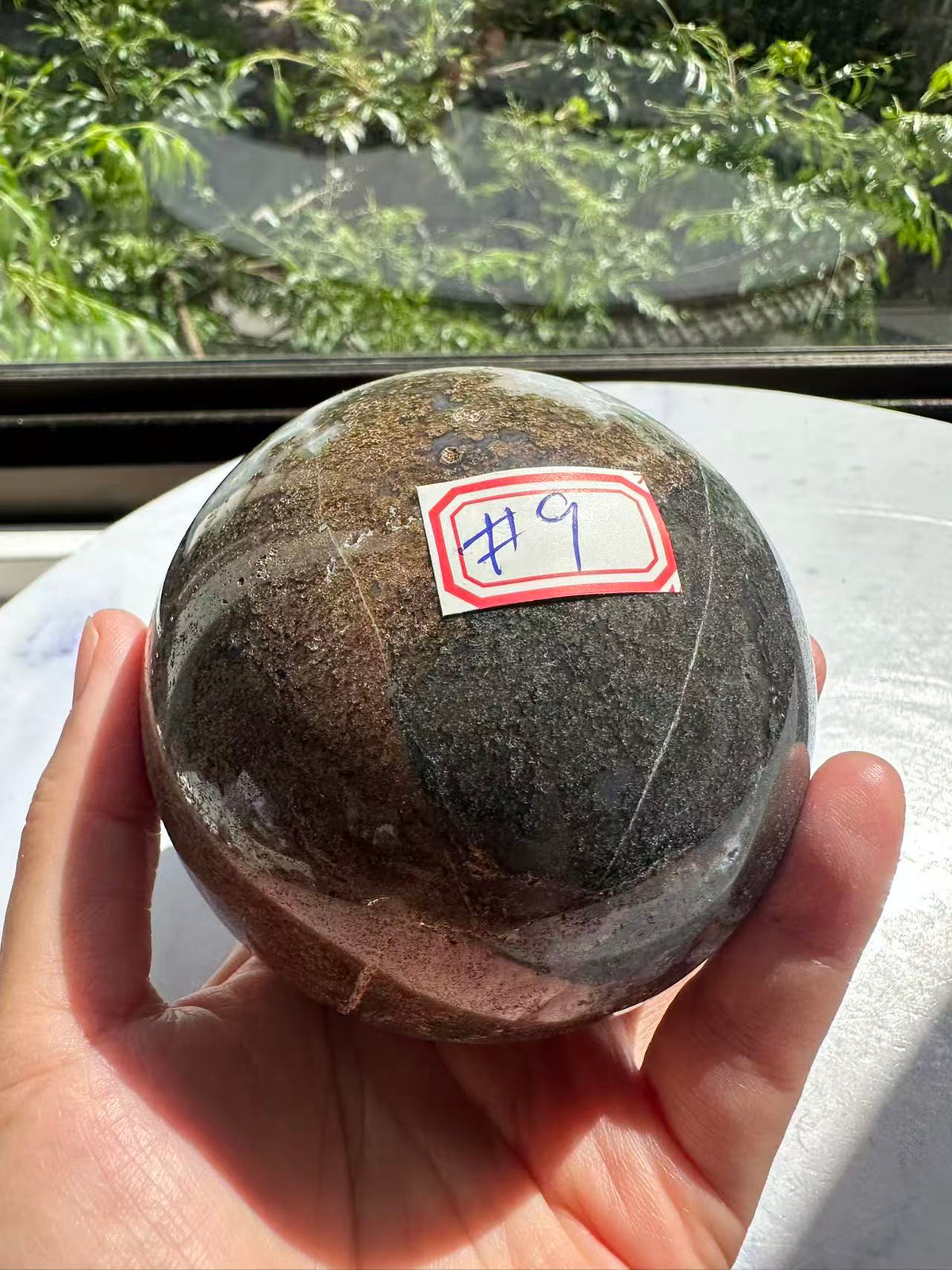 Moss Agate Sphere with Scenic Dendrites | 806g 7.8cm Exact Piece #9