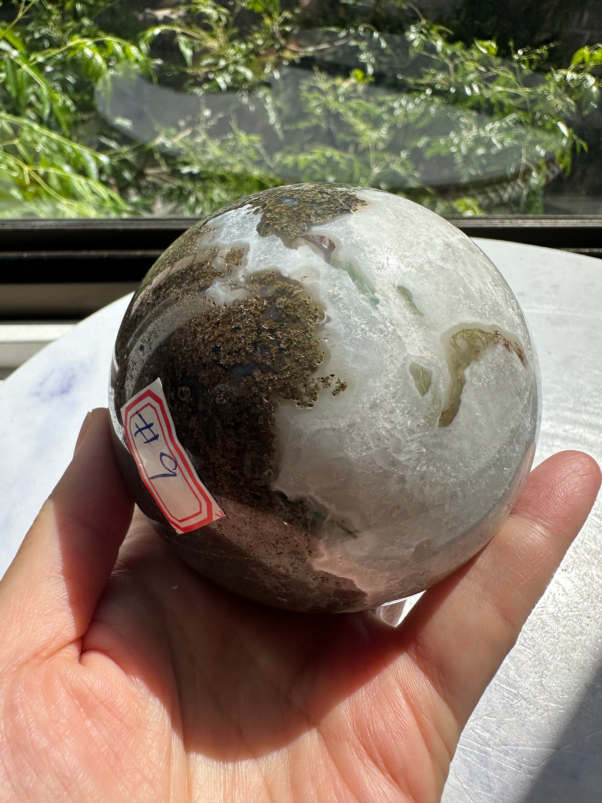 Moss Agate Sphere with Scenic Dendrites | 806g 7.8cm Exact Piece #9
