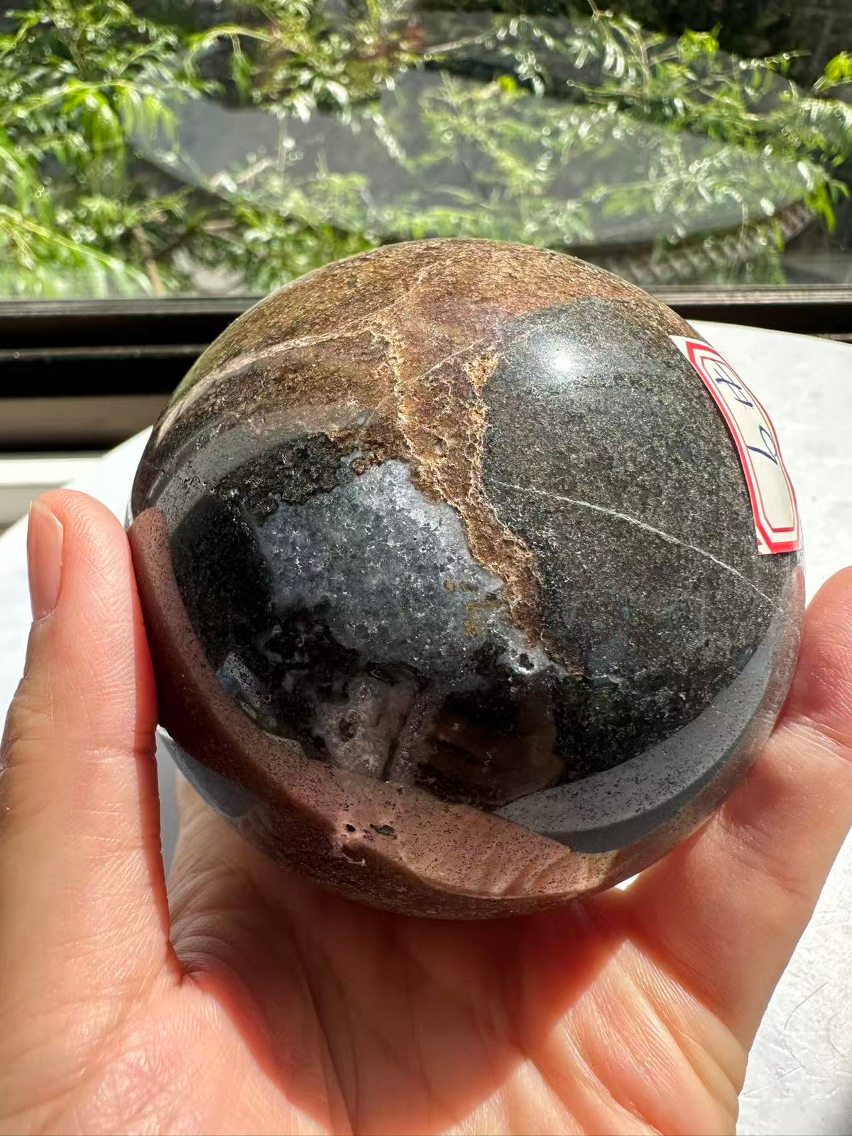 Moss Agate Sphere with Scenic Dendrites | 806g 7.8cm Exact Piece #9