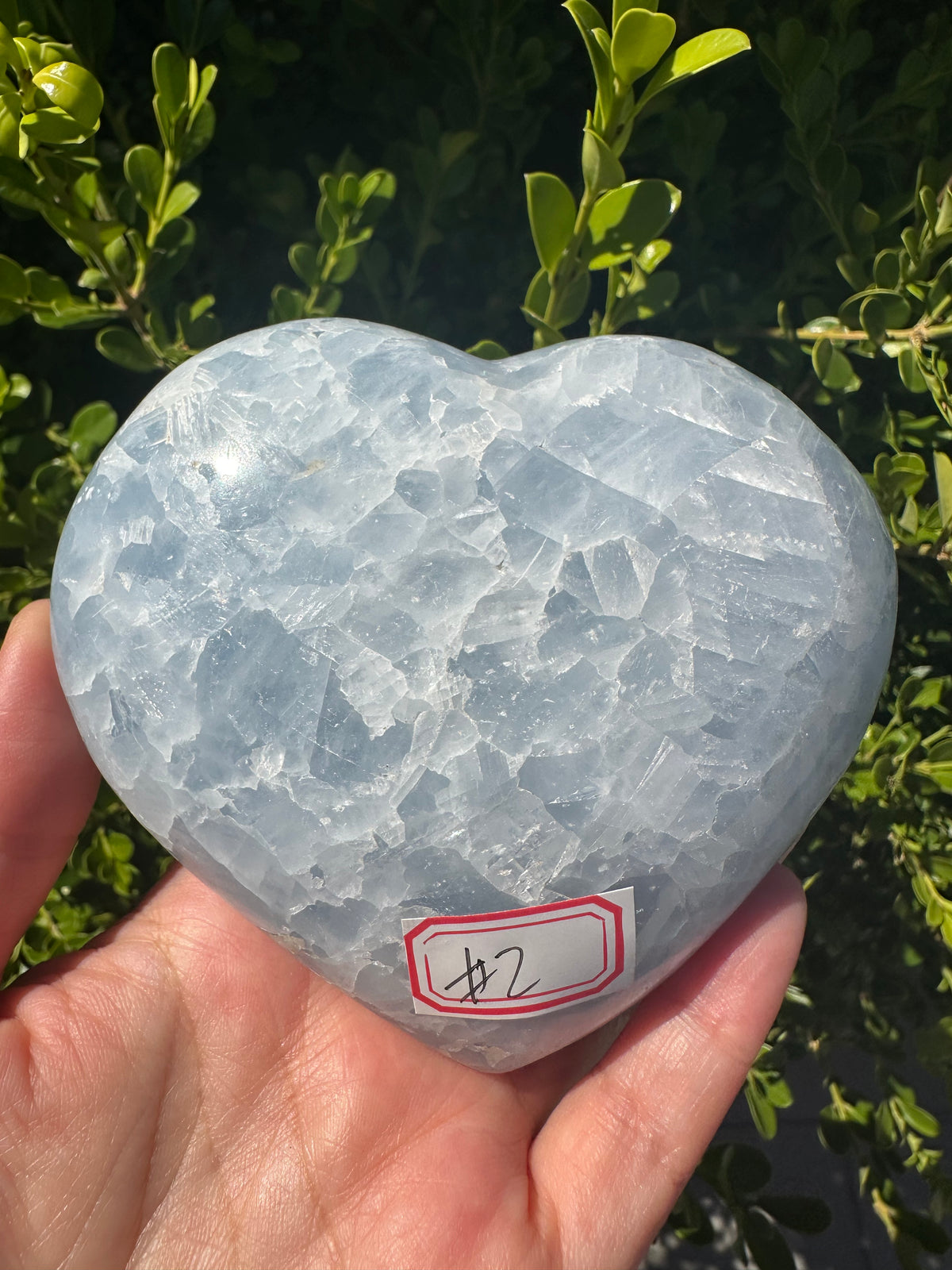 Blue Calcite Heart with Cloudy Blue Pattern | 10.4cm Exact Piece #2
