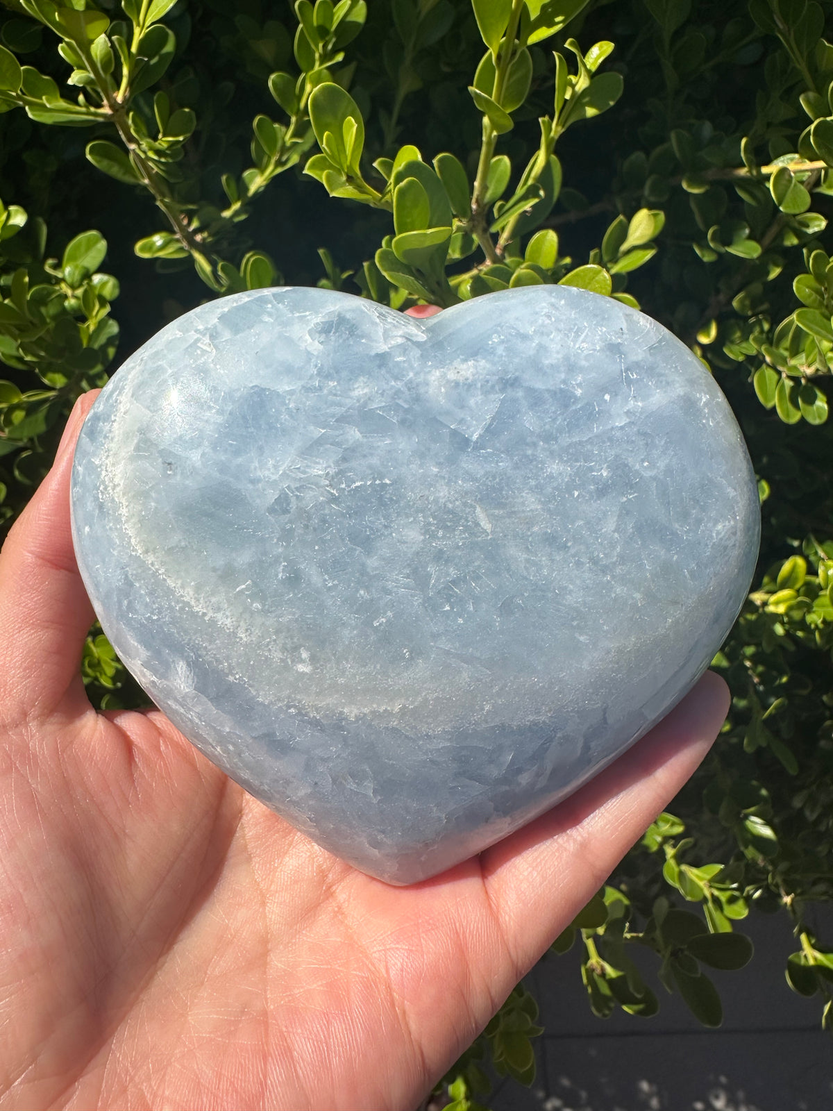Blue Calcite Heart with Cloudy Blue Pattern | 10.4cm Exact Piece #2