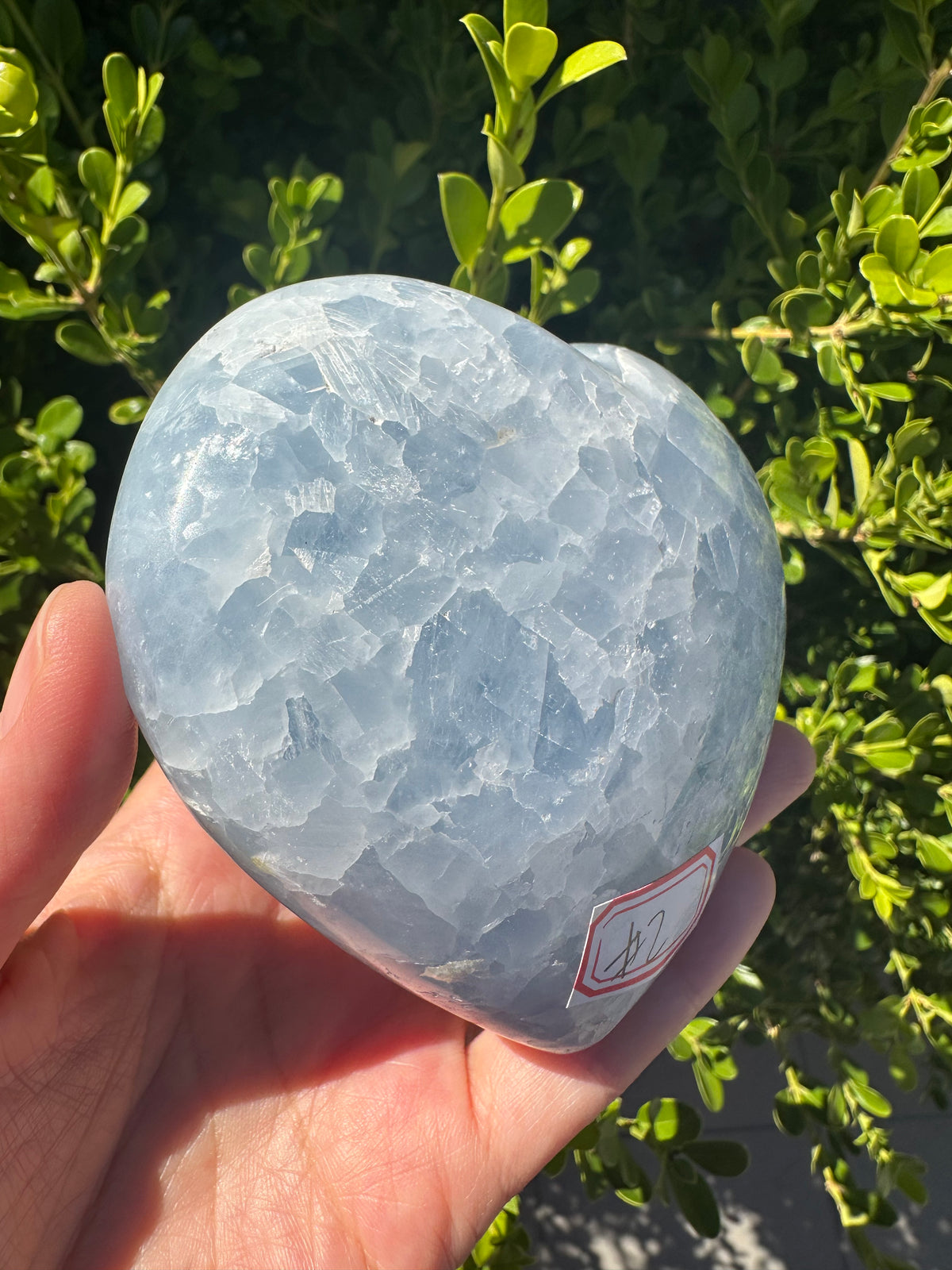 Blue Calcite Heart with Cloudy Blue Pattern | 10.4cm Exact Piece #2