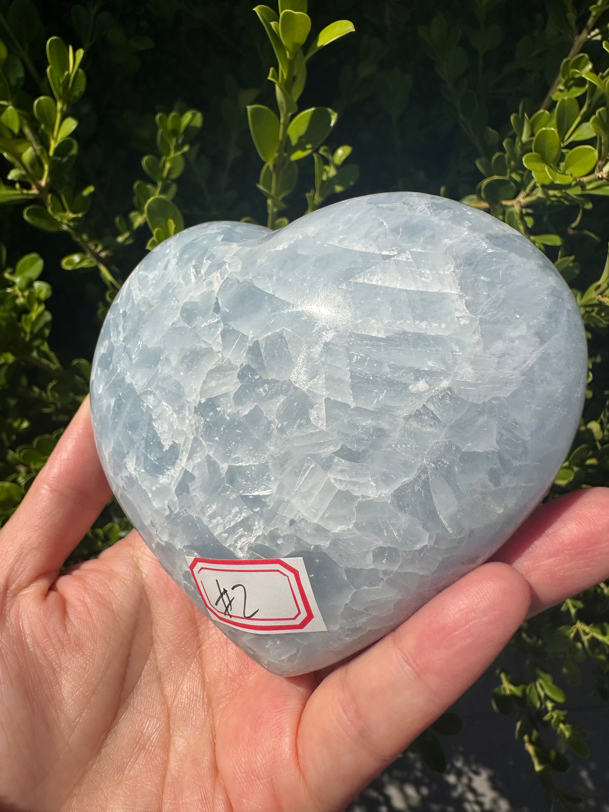 Blue Calcite Heart with Cloudy Blue Pattern | 10.4cm Exact Piece #2