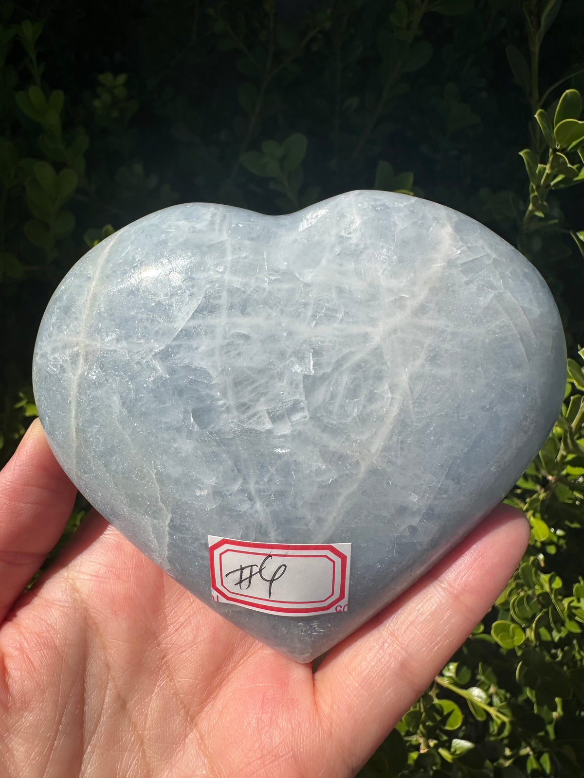 Blue Calcite Heart with Cloudy Blue Pattern | 469g 10cm Exact Piece #4