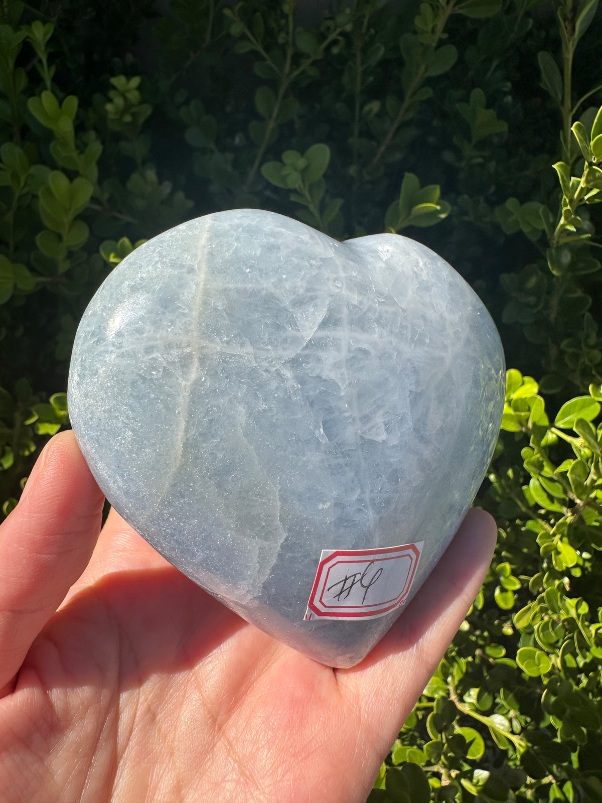 Blue Calcite Heart with Cloudy Blue Pattern | 469g 10cm Exact Piece #4
