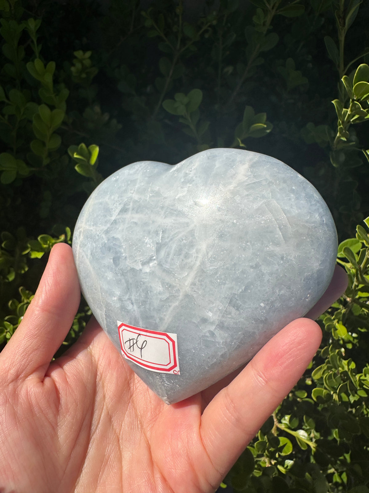 Blue Calcite Heart with Cloudy Blue Pattern | 469g 10cm Exact Piece #4