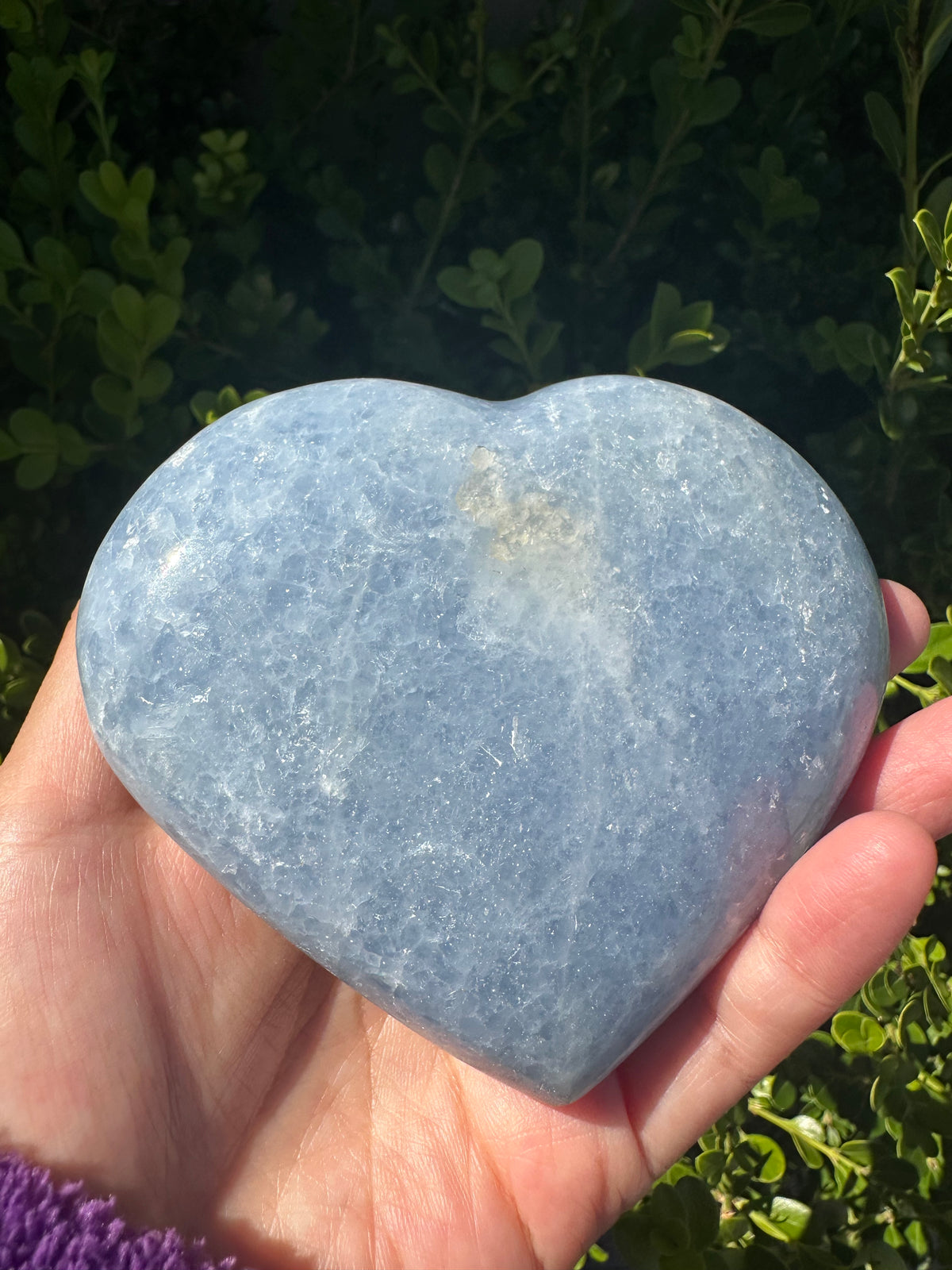 Blue Calcite Heart with Cloudy Blue Pattern | 469g 10cm Exact Piece #4
