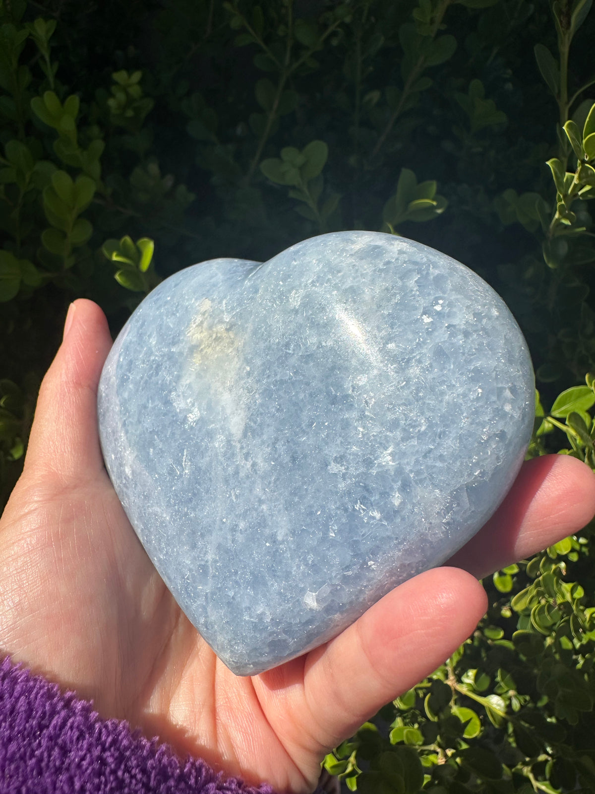 Blue Calcite Heart with Cloudy Blue Pattern | 469g 10cm Exact Piece #4