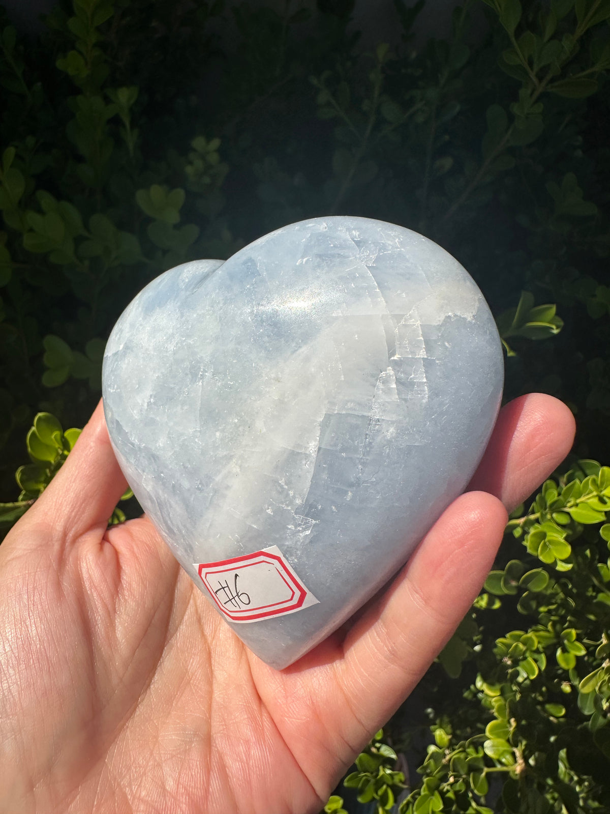 Blue Calcite Heart with Cloudy Blue Pattern | 493g 9.1cm Exact Piece #6