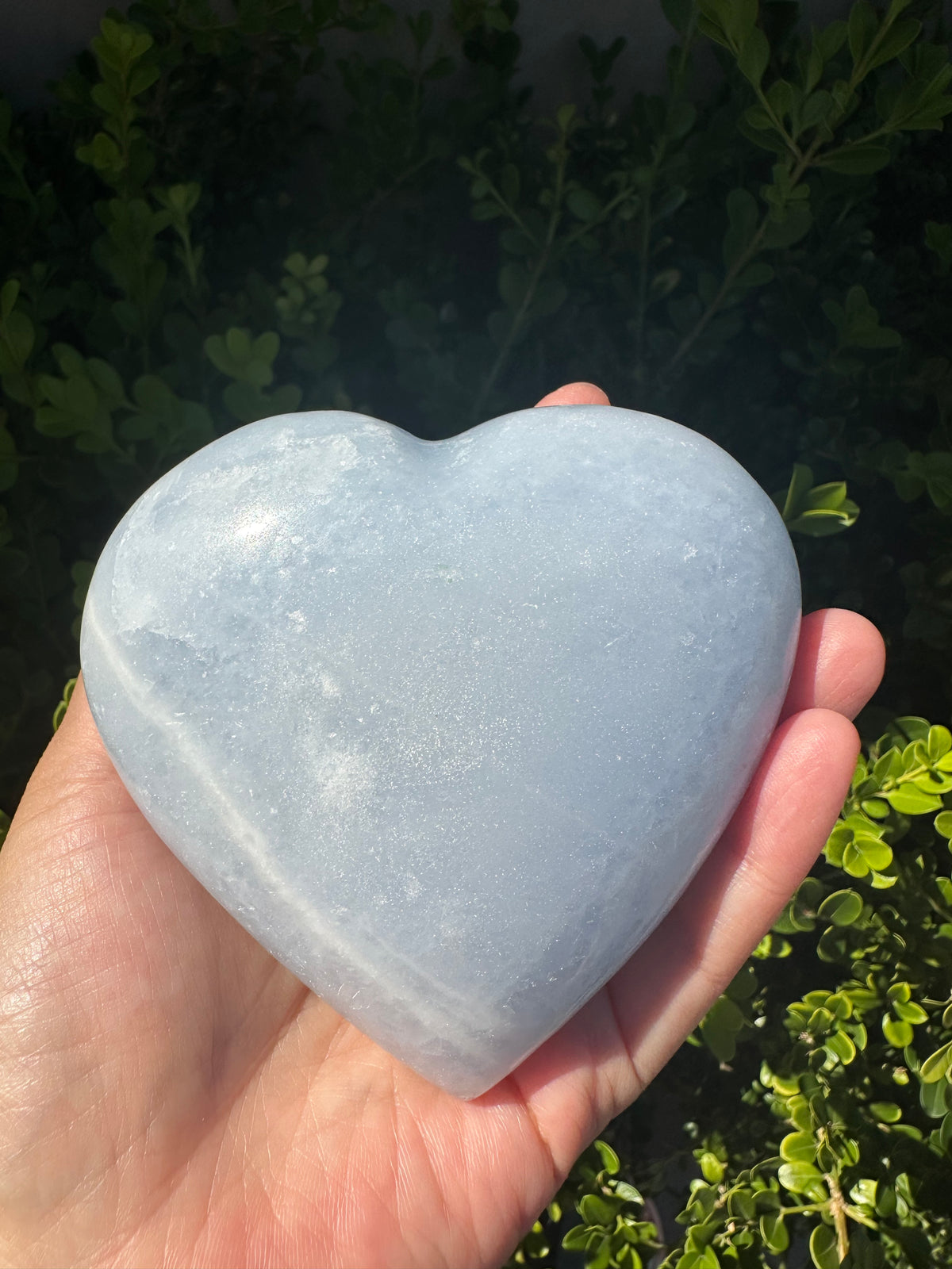 Blue Calcite Heart with Cloudy Blue Pattern | 493g 9.1cm Exact Piece #6