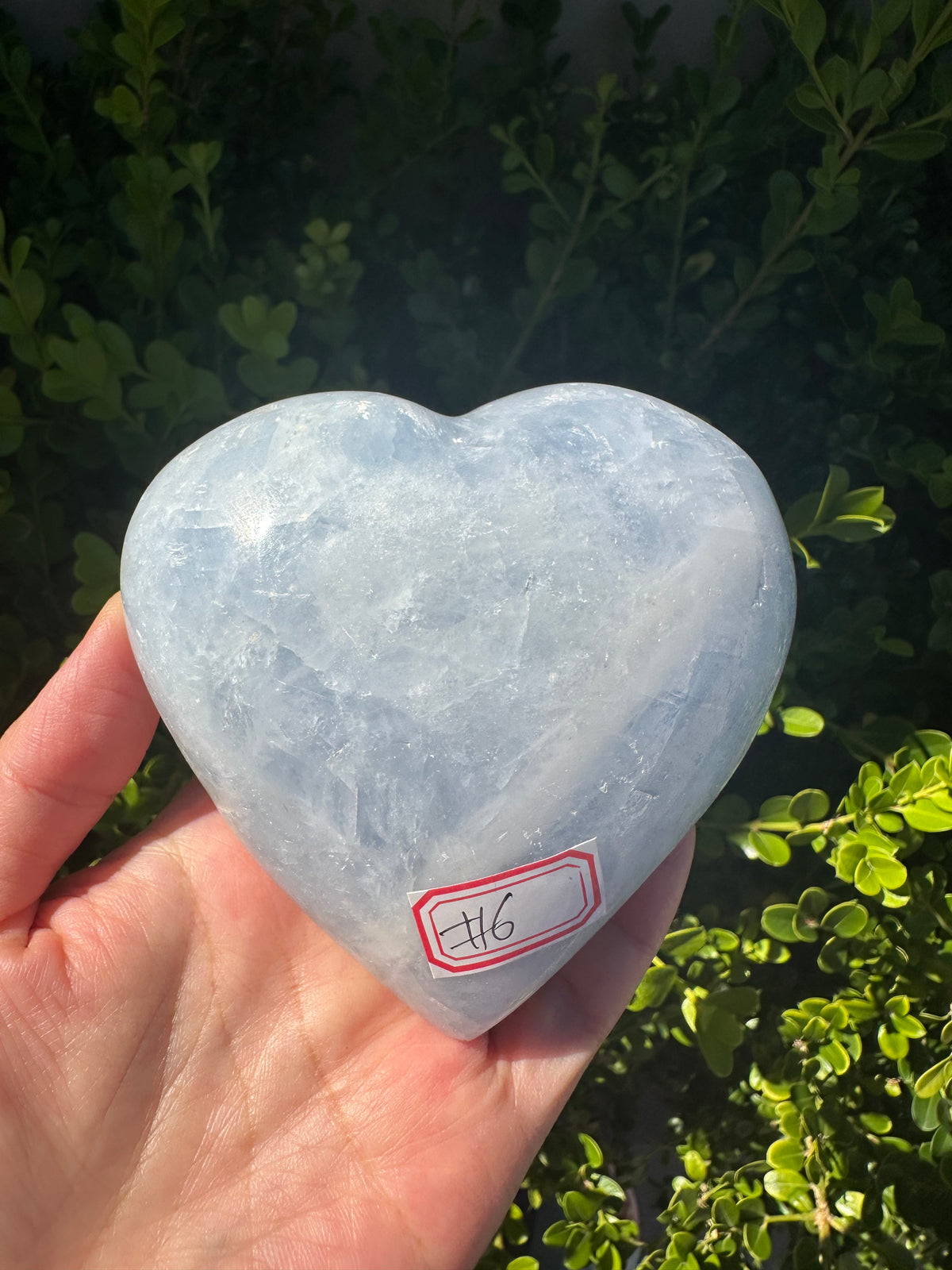 Blue Calcite Heart with Cloudy Blue Pattern | 493g 9.1cm Exact Piece #6